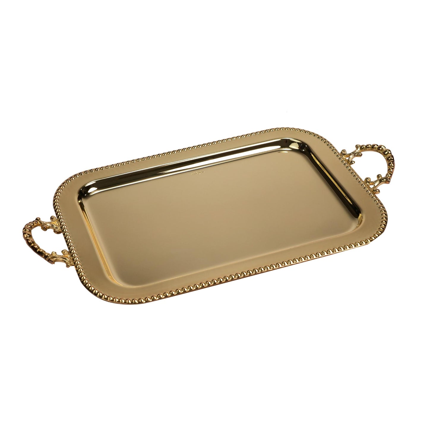 RECTANGULAR TRAY , BUBBLE DESIGN / GOLD PLATED