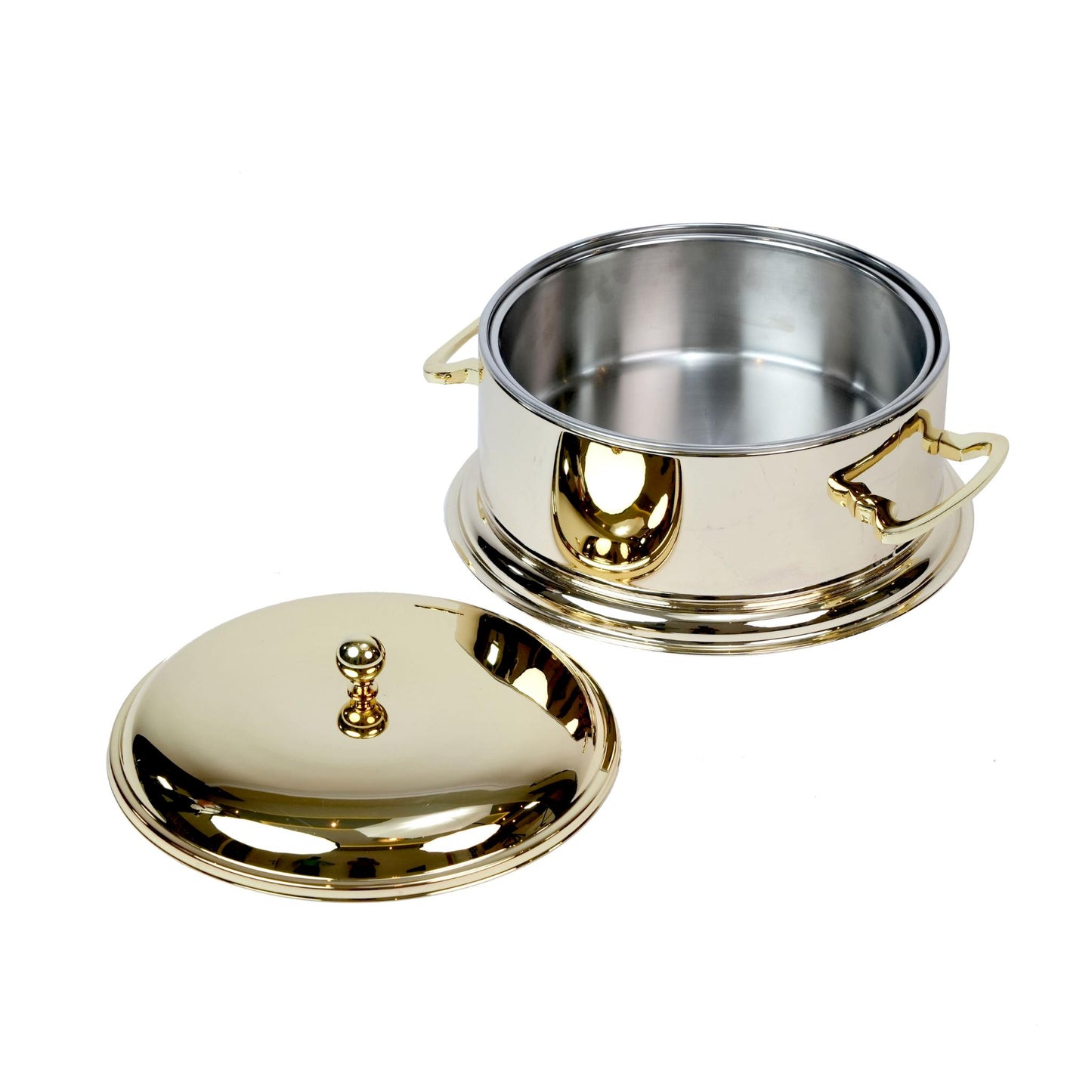 MEDIUM ROUND CASSEROLE - GOLD PLATED