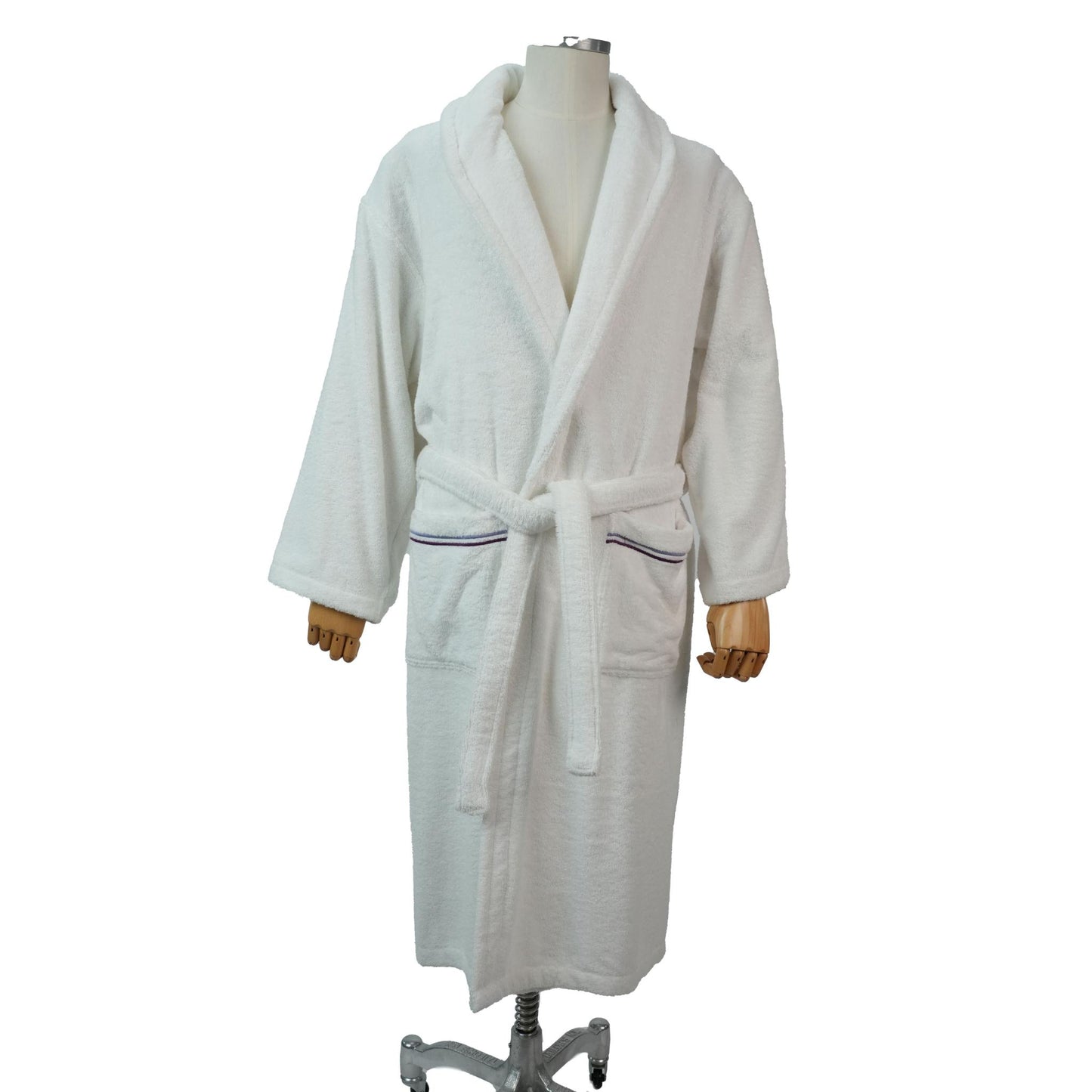 BATHROBE FOR MEN FORMA WHITE / PURPLE LINE