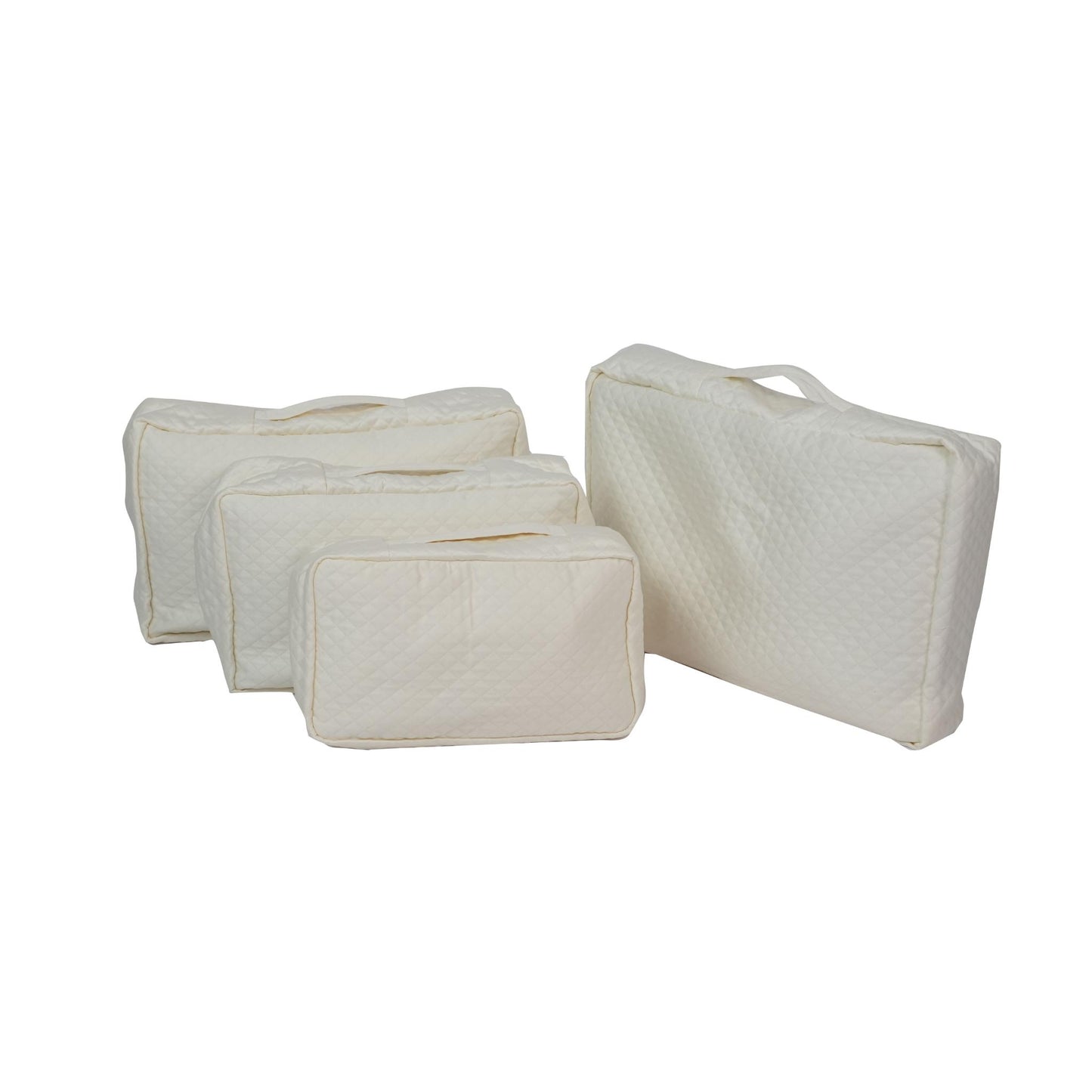 TRAVEL BAGS WHITE ( SET OF 4 PCS )