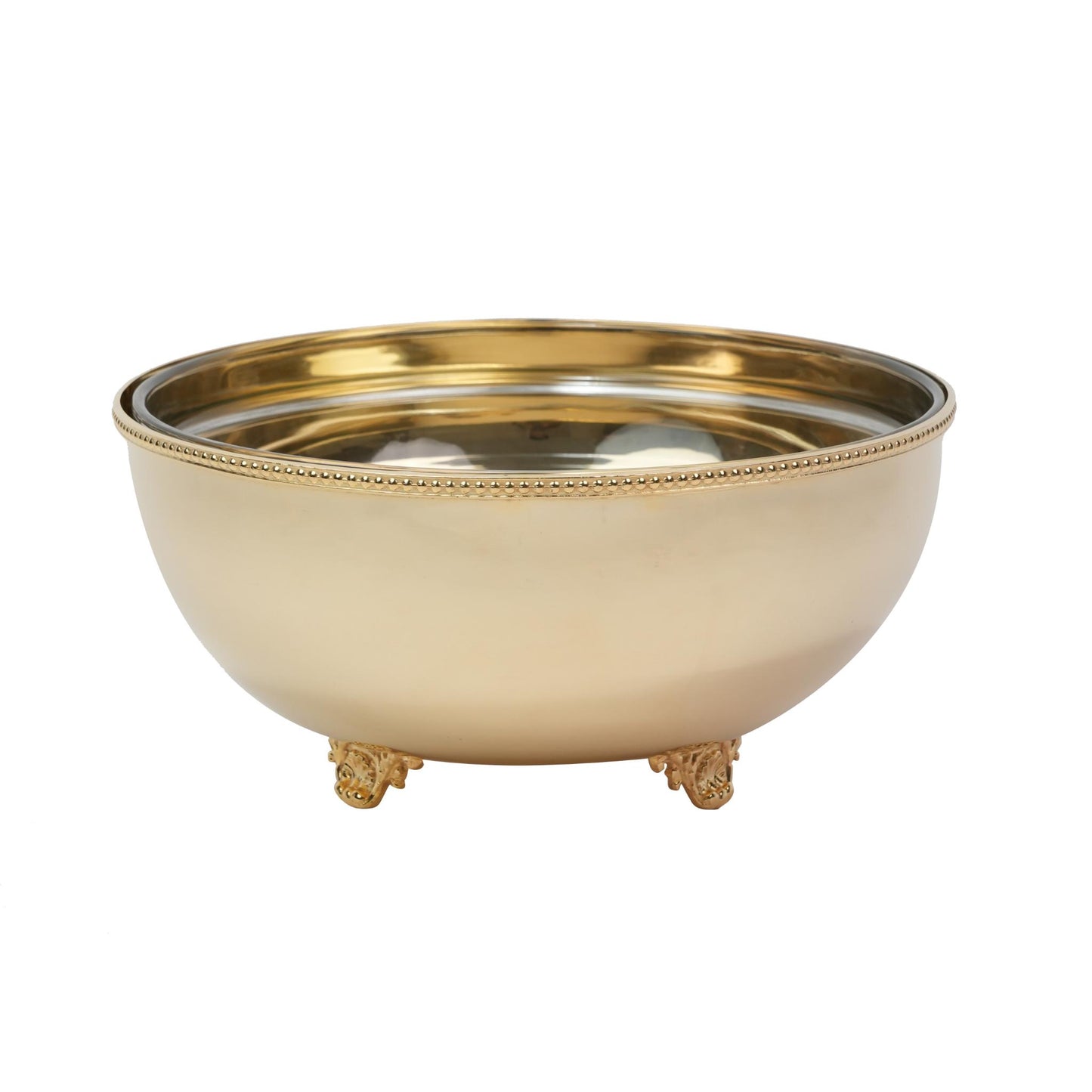 ROUND SALADIER GLASS BOWL / DOTTED DESIGN