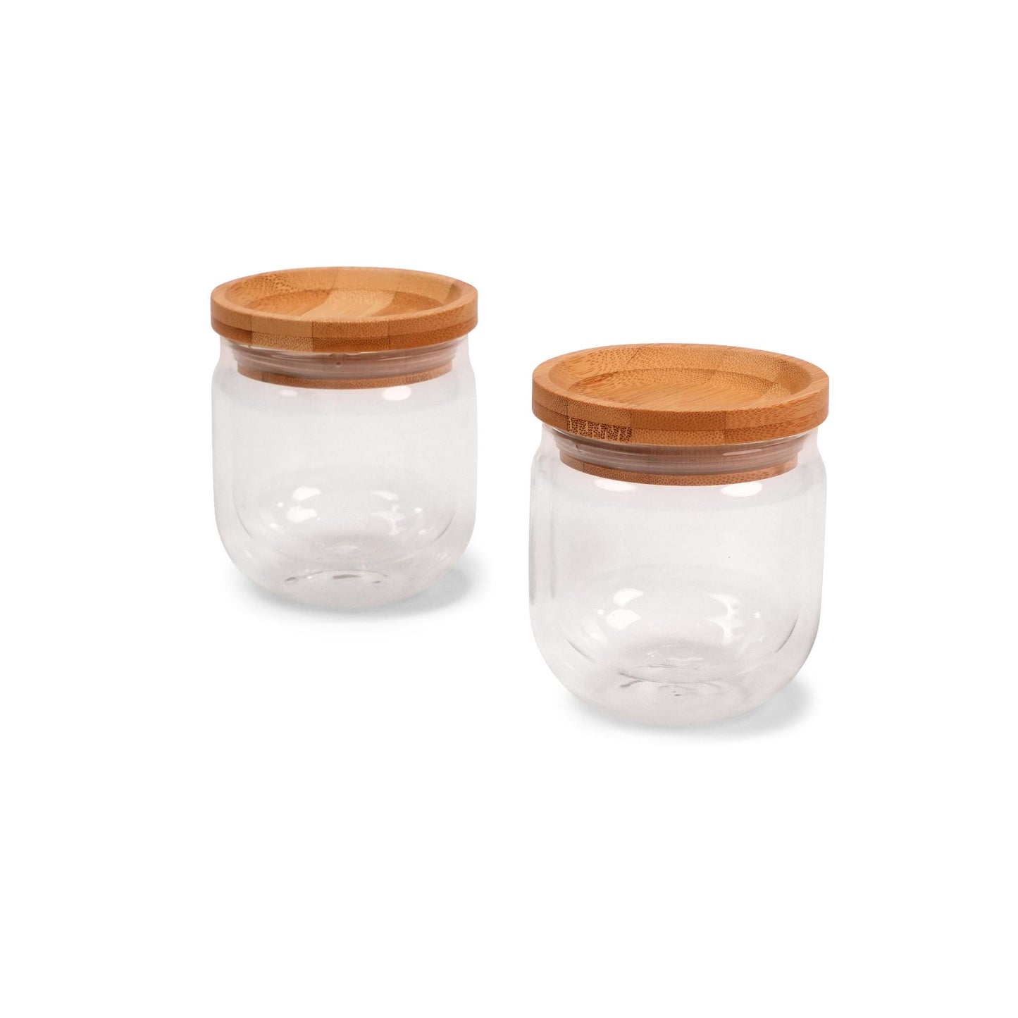 DRINK & DESIGN - STACKABLE 2 PCS SUGAR BOWLS WITH BAMBOO LID