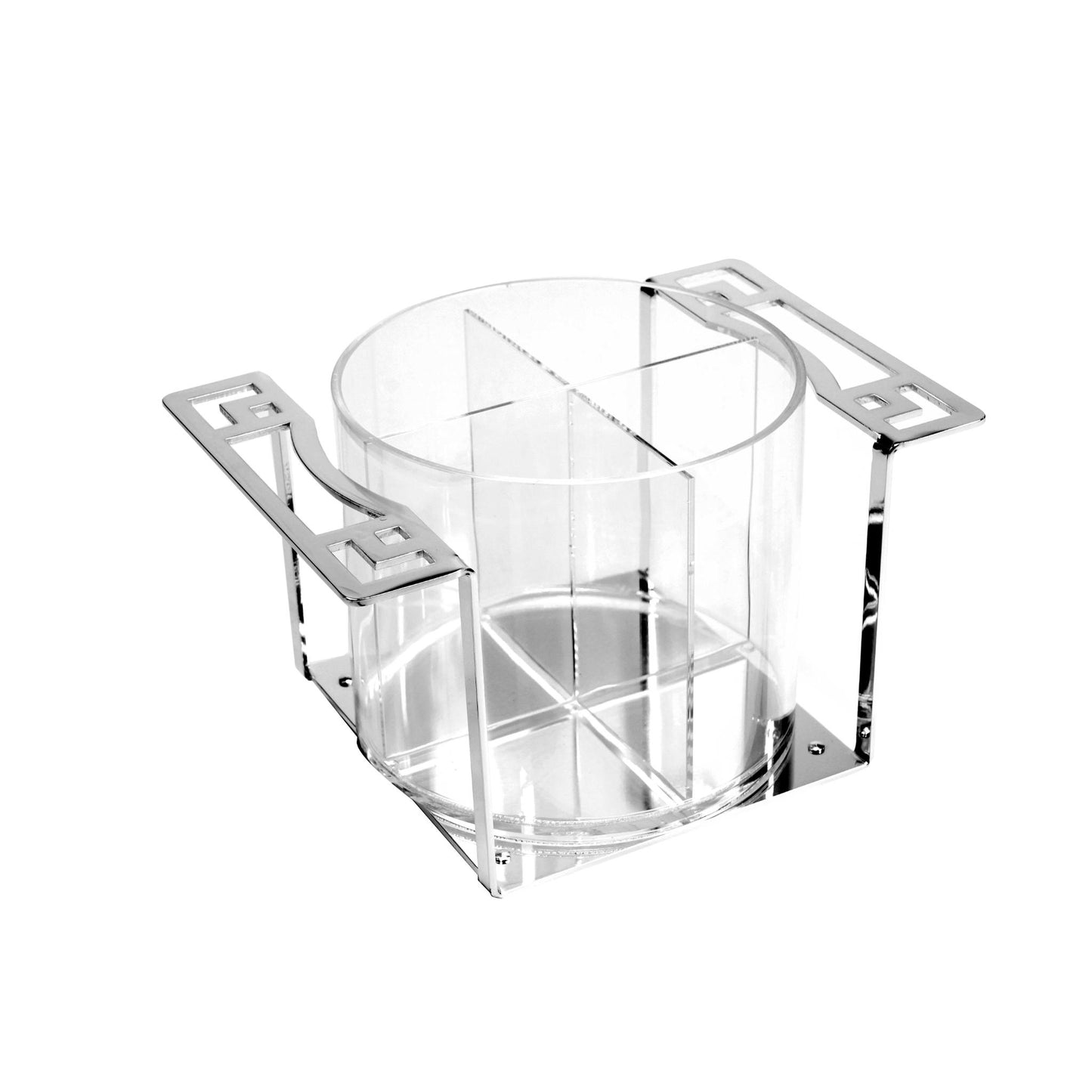 LARGE PLEXI STAND FOR CUTLERY HOLDER / SILVER PLATED