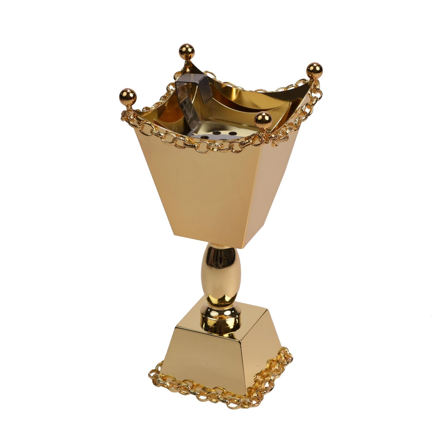MABKHARA MEDIUM WITH CHAIN DECOR ON TOP & BASE - GOLD