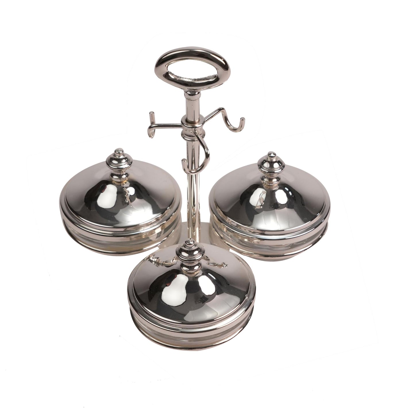 STANDF WITH 3 SMALL BOWLS / SILVER PLATED