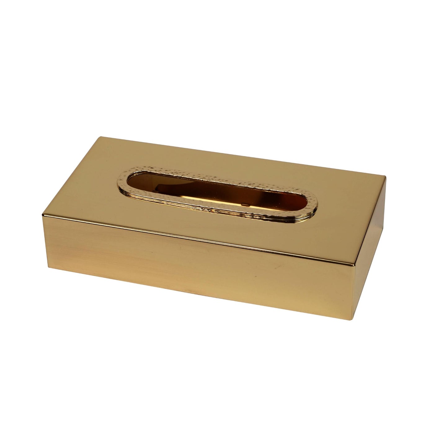 KLEENEX BOX , HAMMERED DESIGN / GOLD PLATED