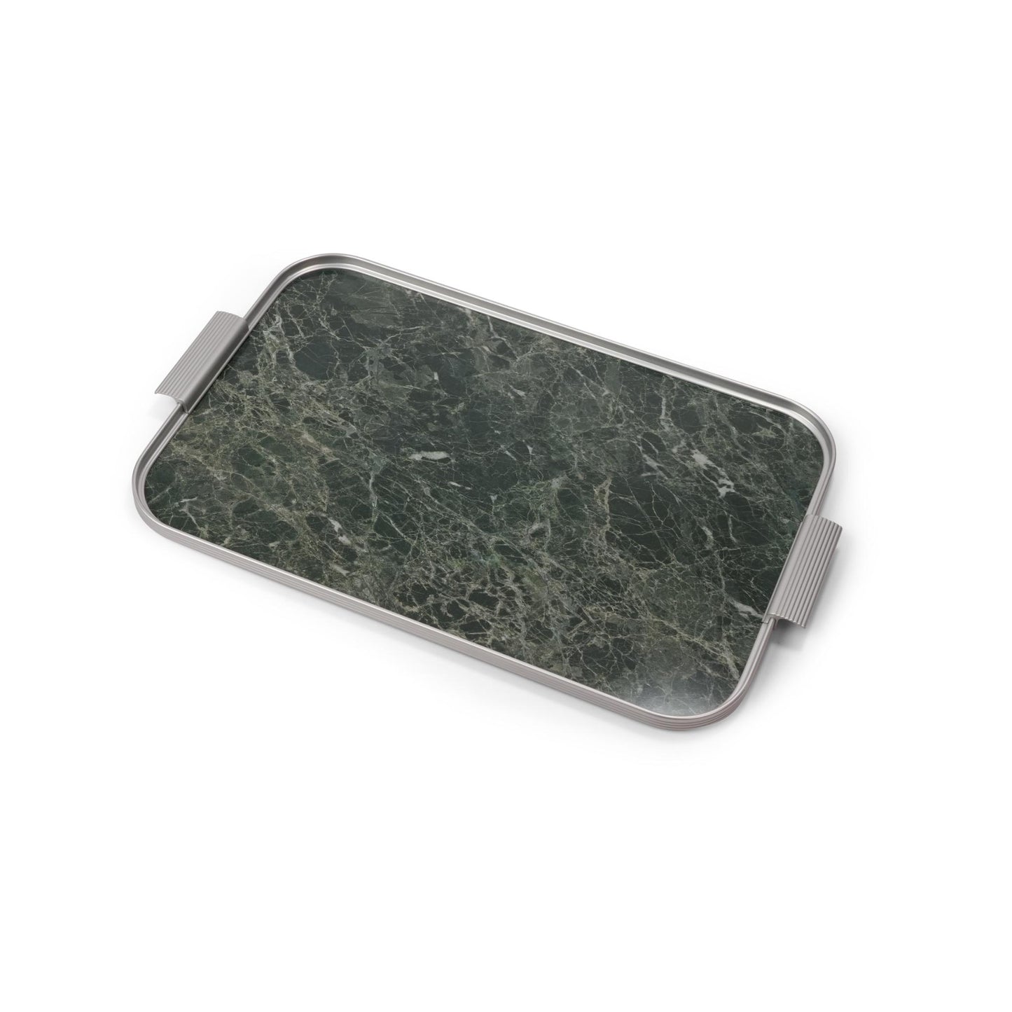 KAYMET TRAY GREEN MARBLE SILVER