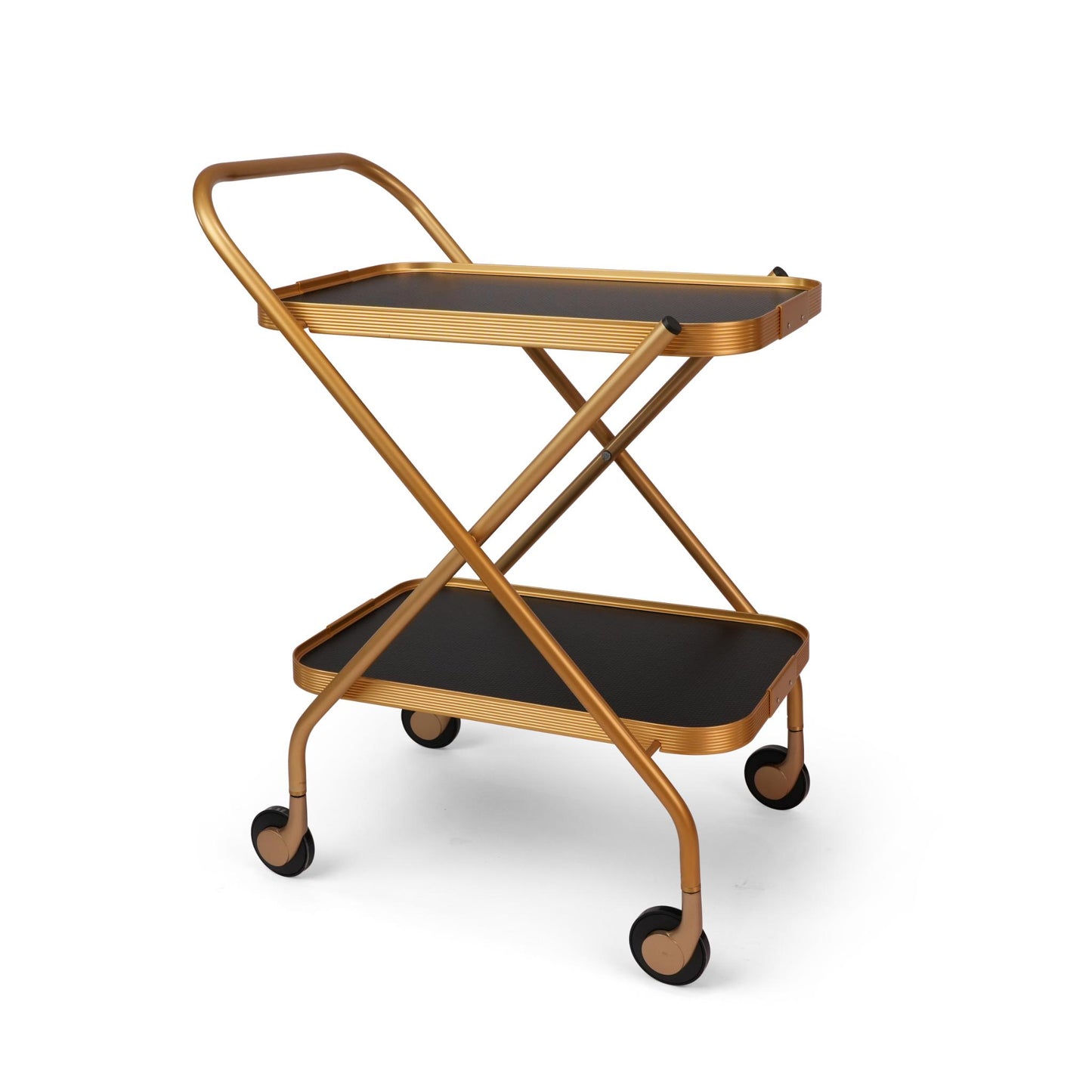 FOLDING TROLLEY . DIAMOND BLACK / GOLD 2 LAYER