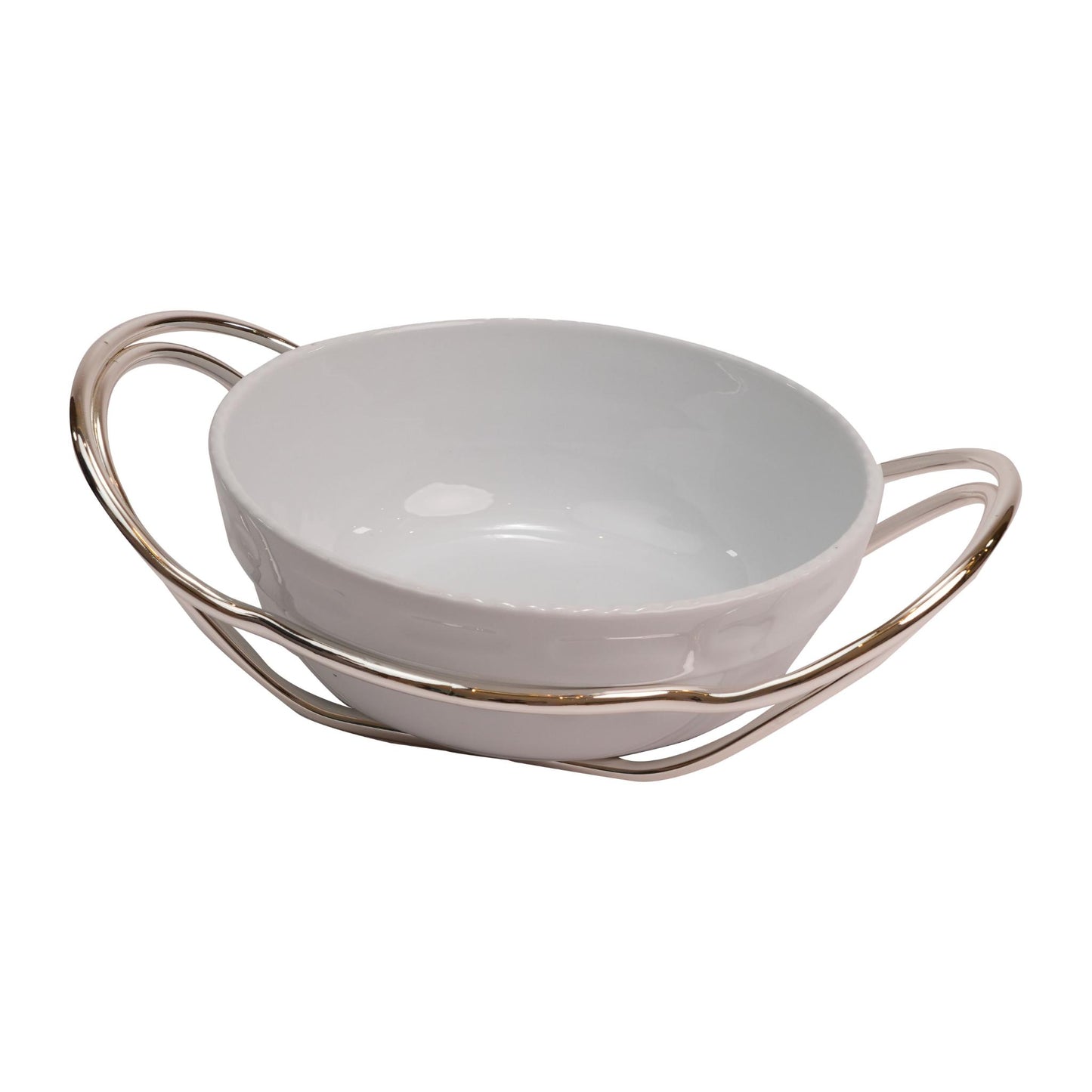 ROUND PORCELAIN BOWL  / SILVER PLATED