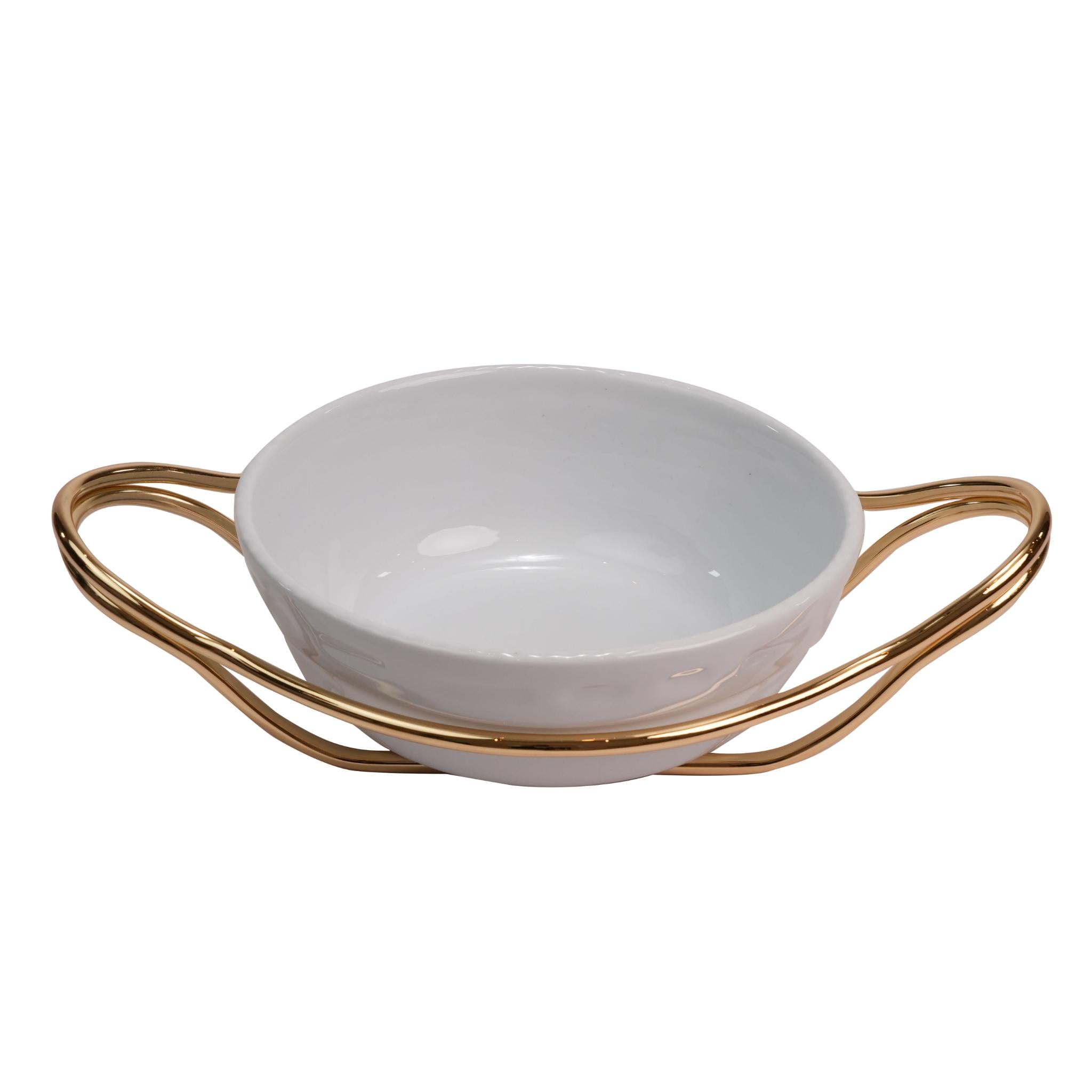 ROUND PORCELAIN BOWL   / GOLD PLATED