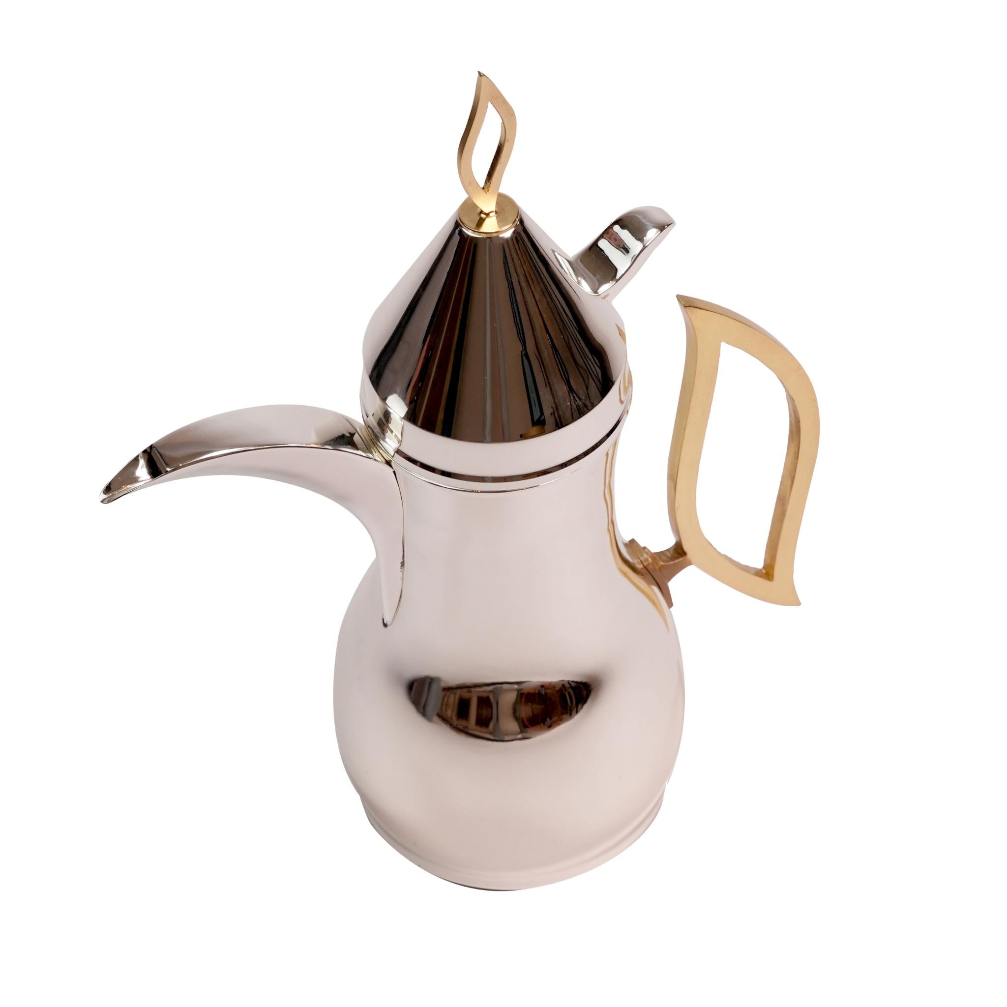 DALLAH - THERMOS SILVER PLATED WITH GOLD FLAME DESIGN