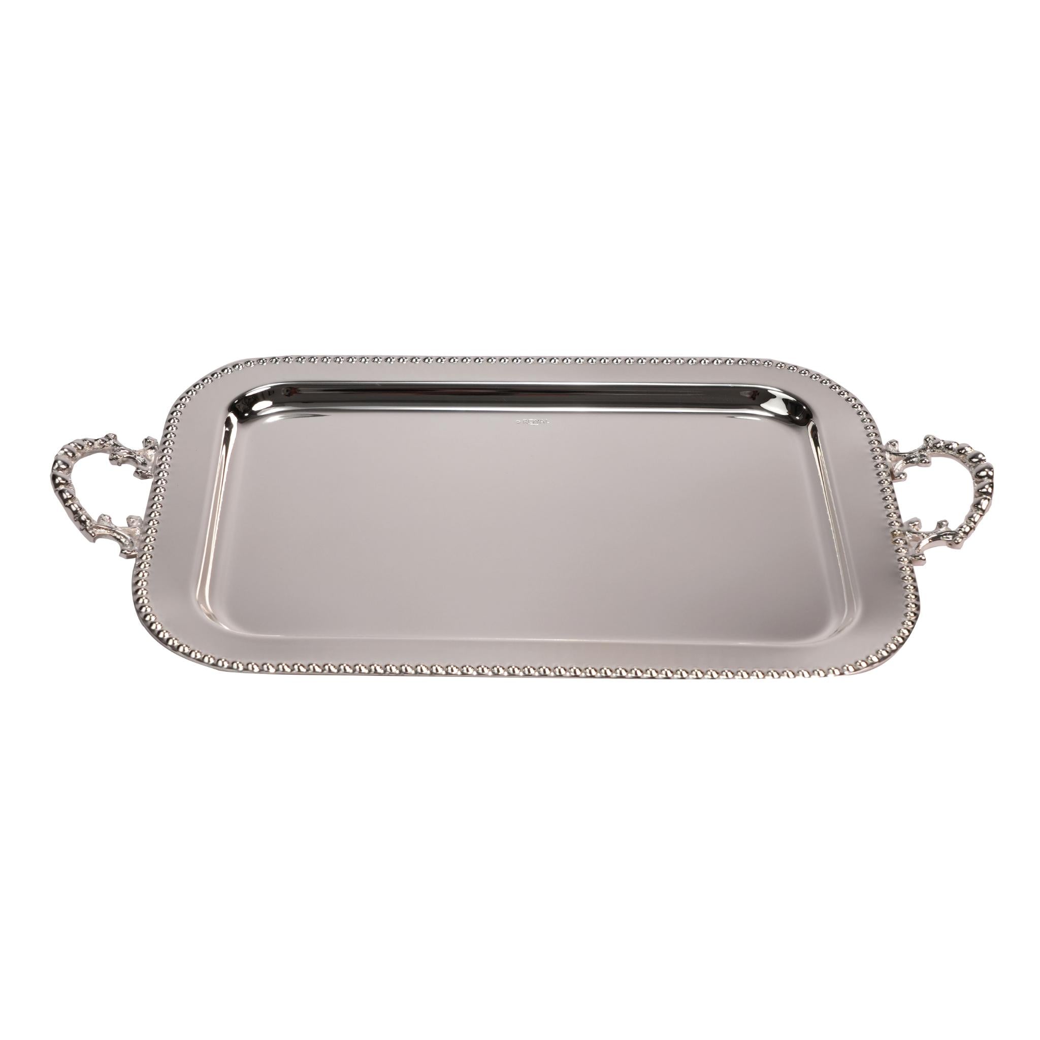 RECTANGULAR TRAY , BUBBLE DESIGN / SILVER PLATED