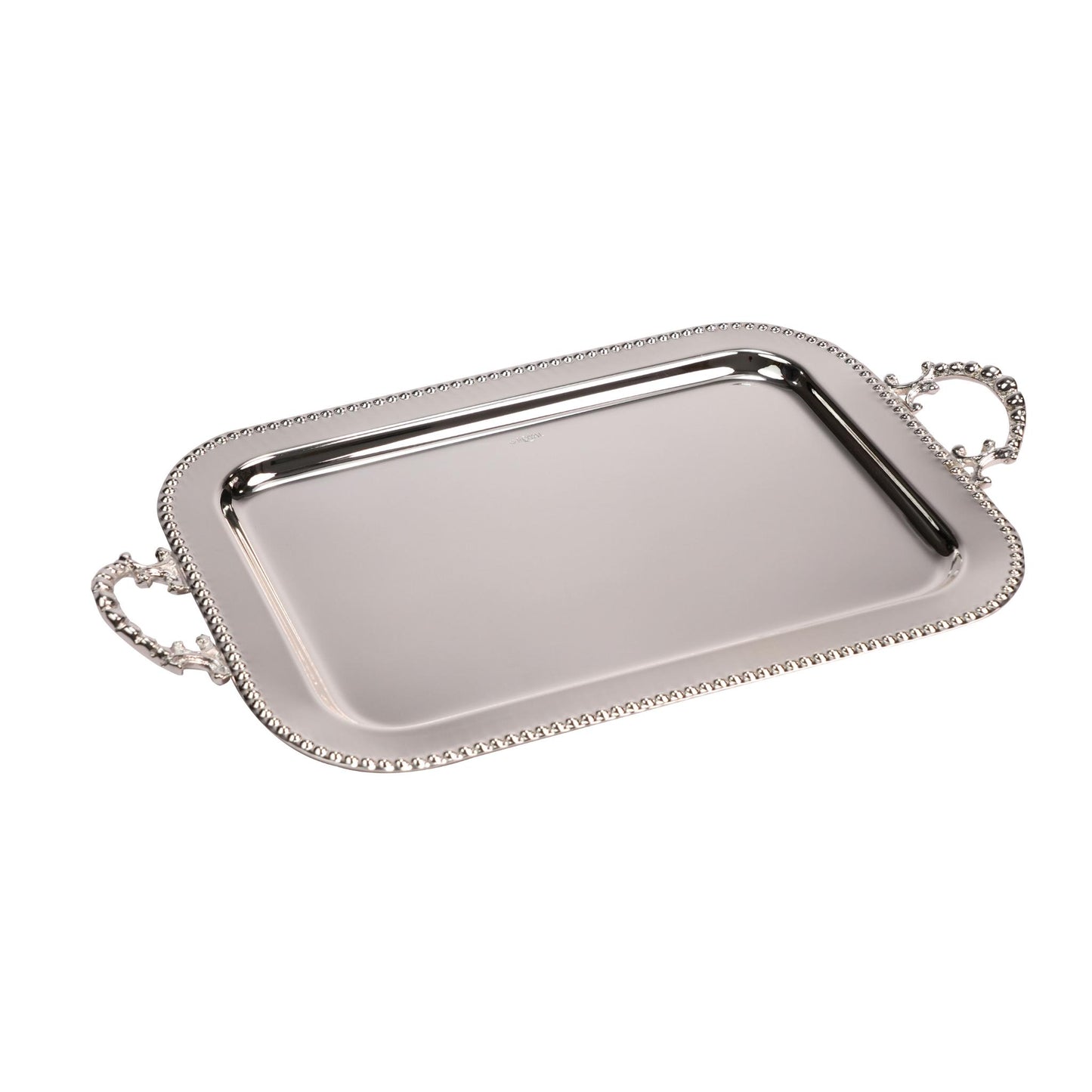 RECTANGULAR TRAY , BUBBLE DESIGN / SILVER PLATED