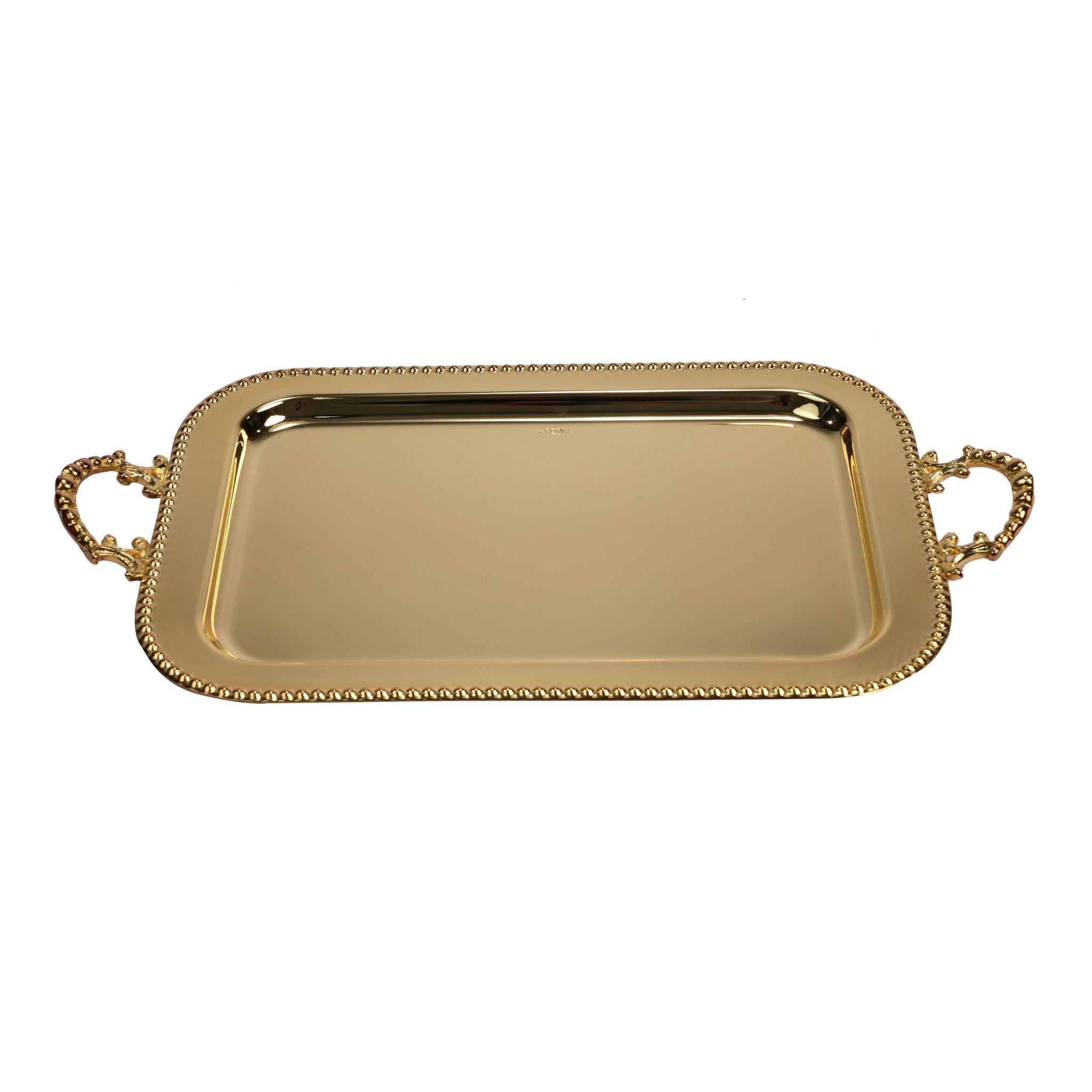RECTANGULAR TRAY  , BUBBLE DESIGN / GOLD PLATED