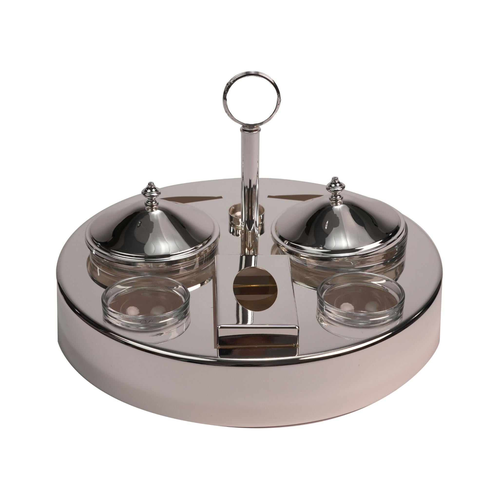 ROUND STAND FOR DATES SET  WITH XT - RC KNOB / SILVER PLATED