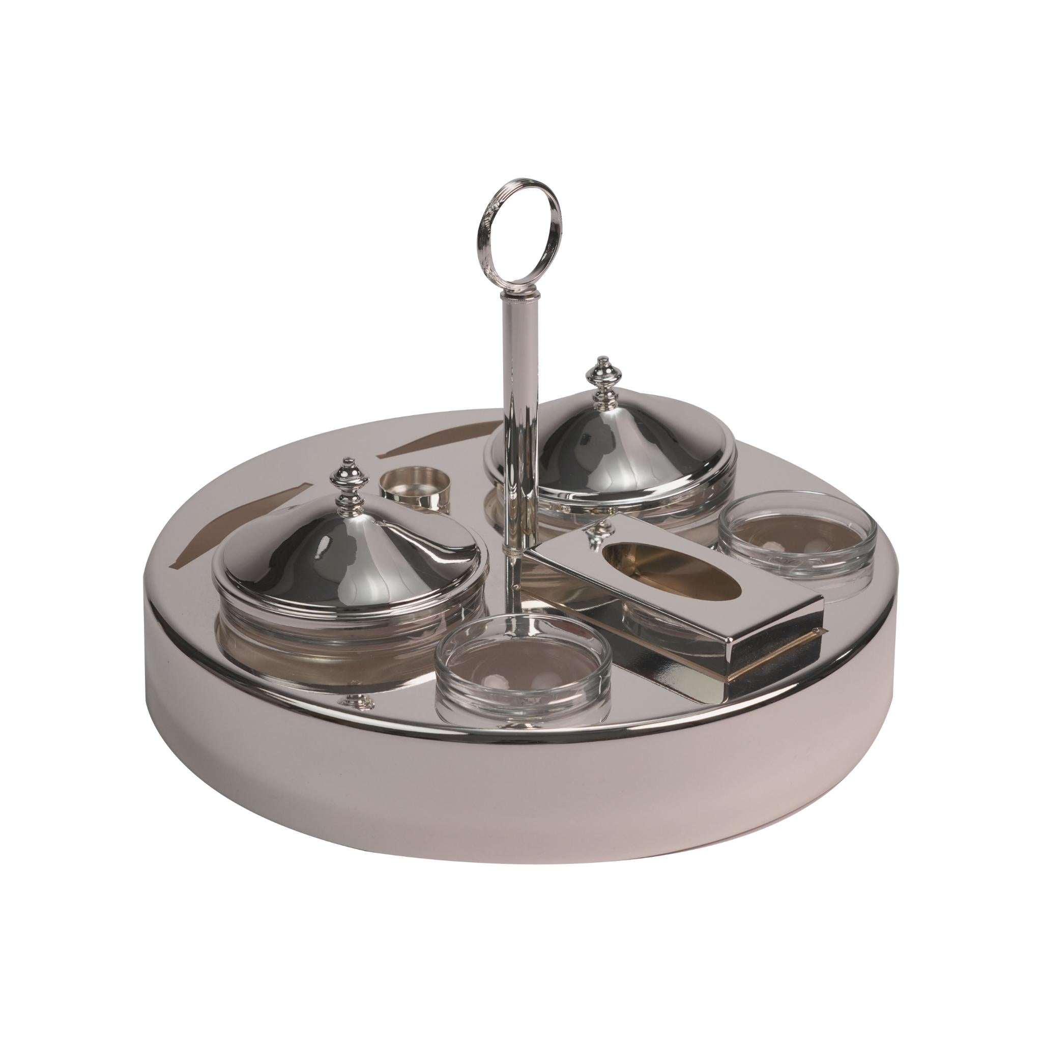 ROUND STAND FOR DATES SET  WITH XT - RC KNOB / SILVER PLATED