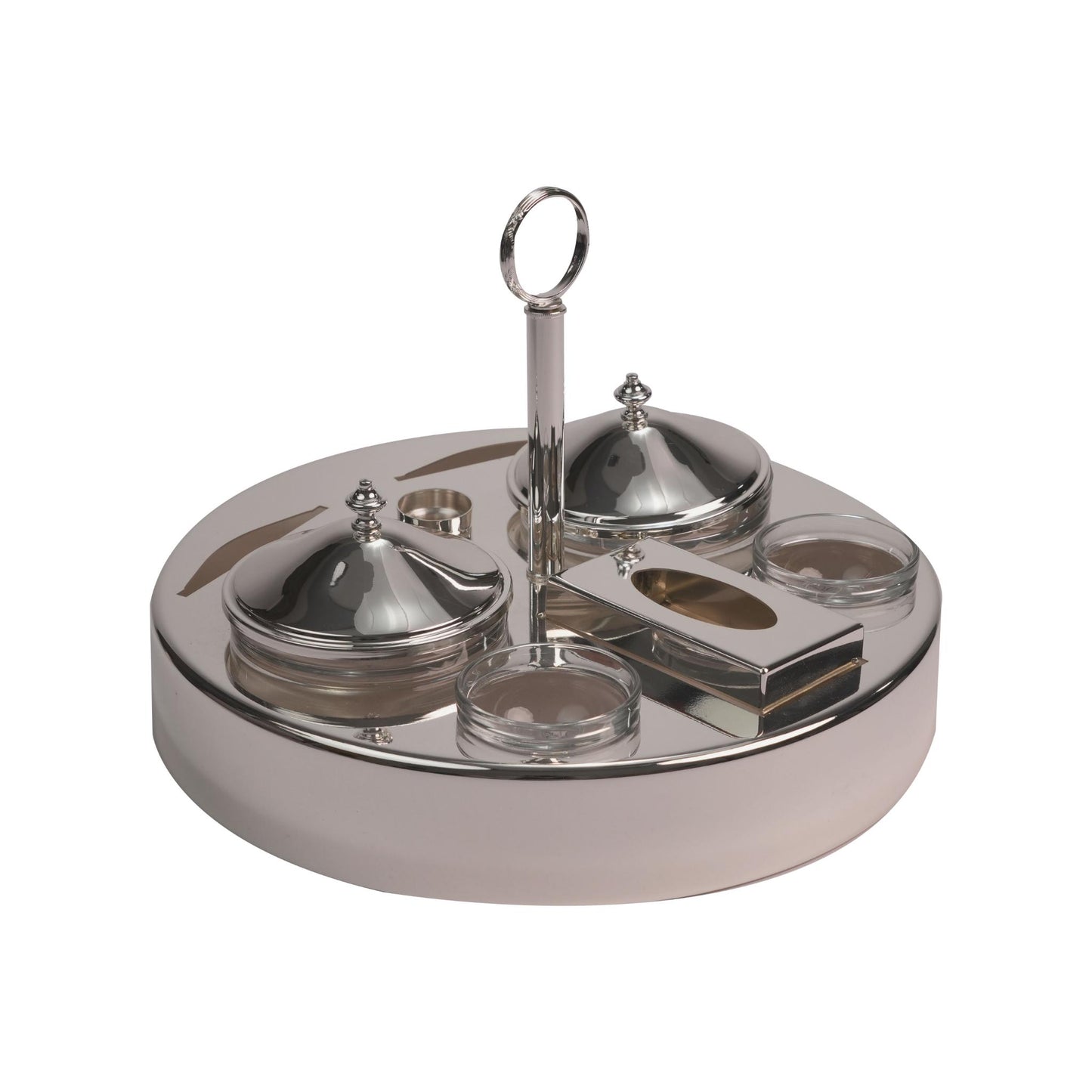 ROUND STAND FOR DATES SET  WITH XT - RC KNOB / SILVER PLATED