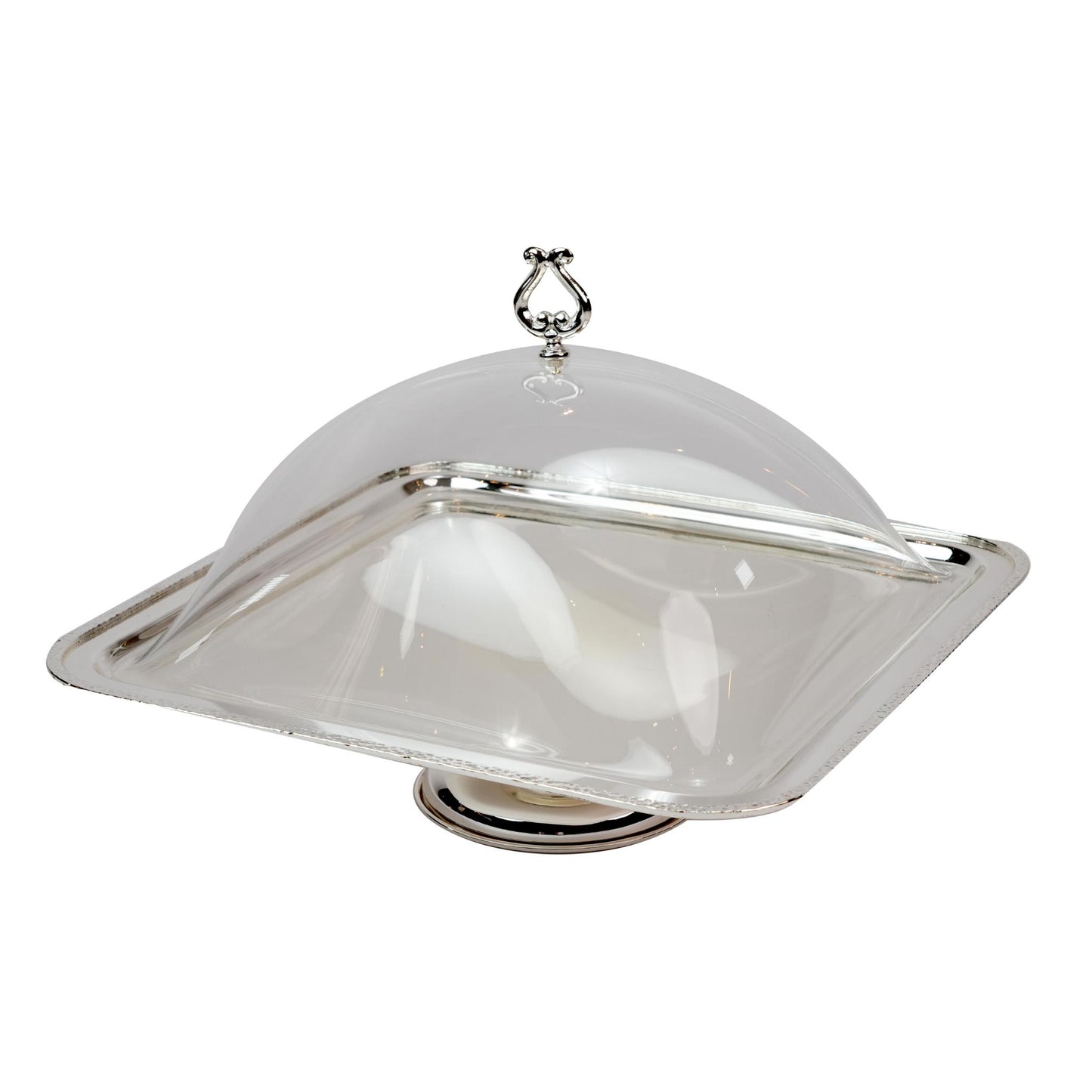 CAKE STAND WITH HAMMERED DESIGN  - SILVER PLATED