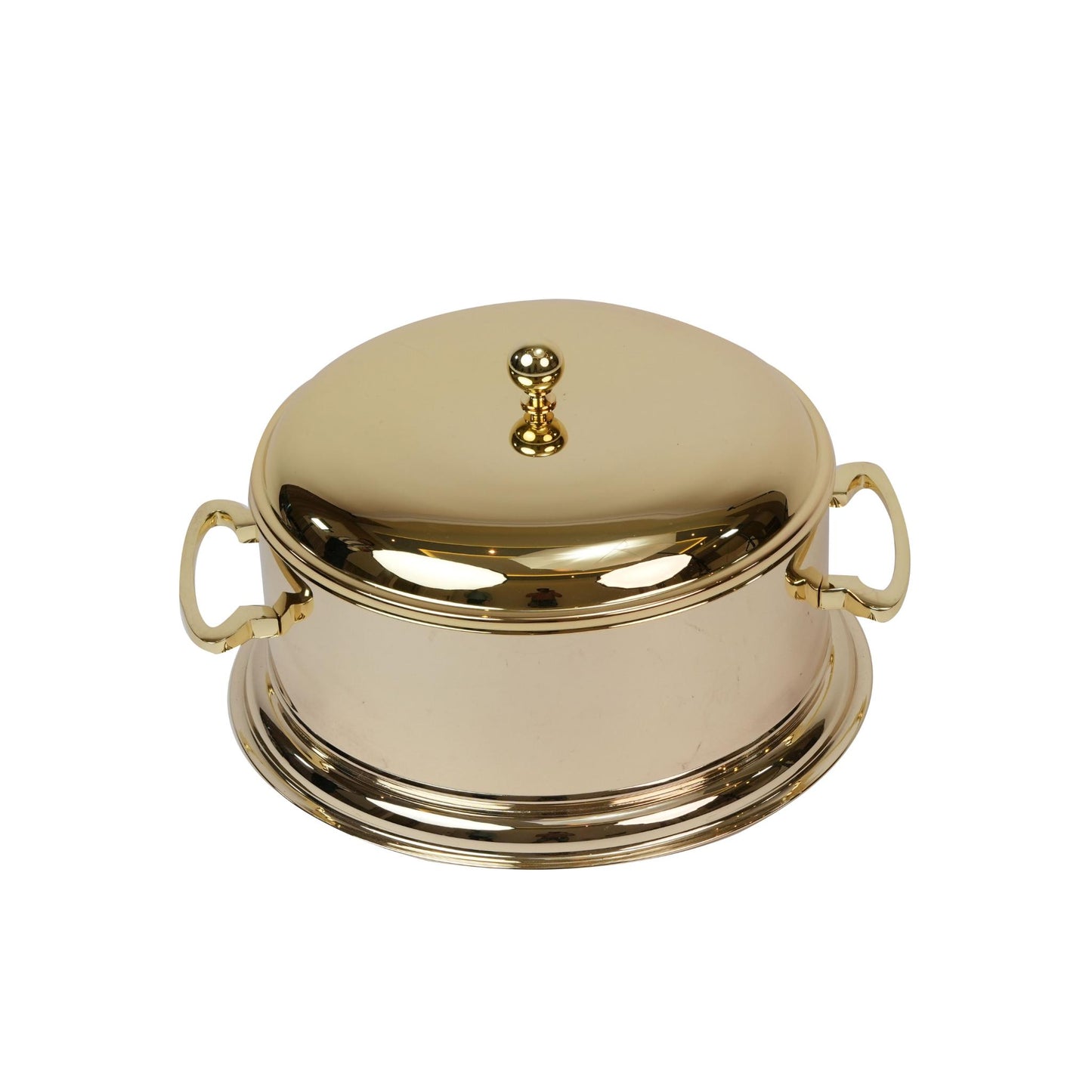 MEDIUM  ROUND  CASSEROLE  - GOLD  PLATED