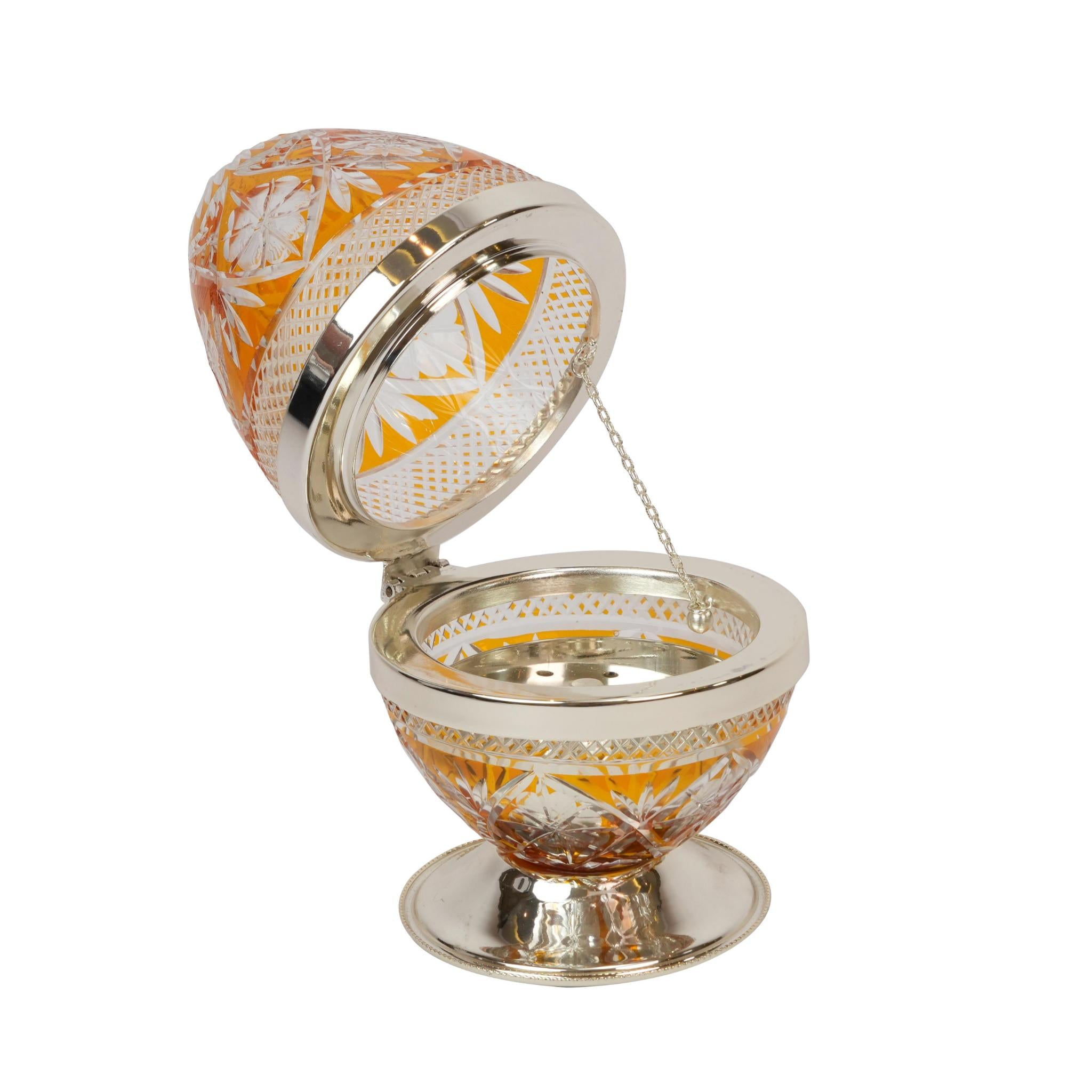 EGG SHAPED INCENSE BURNER- AMBER