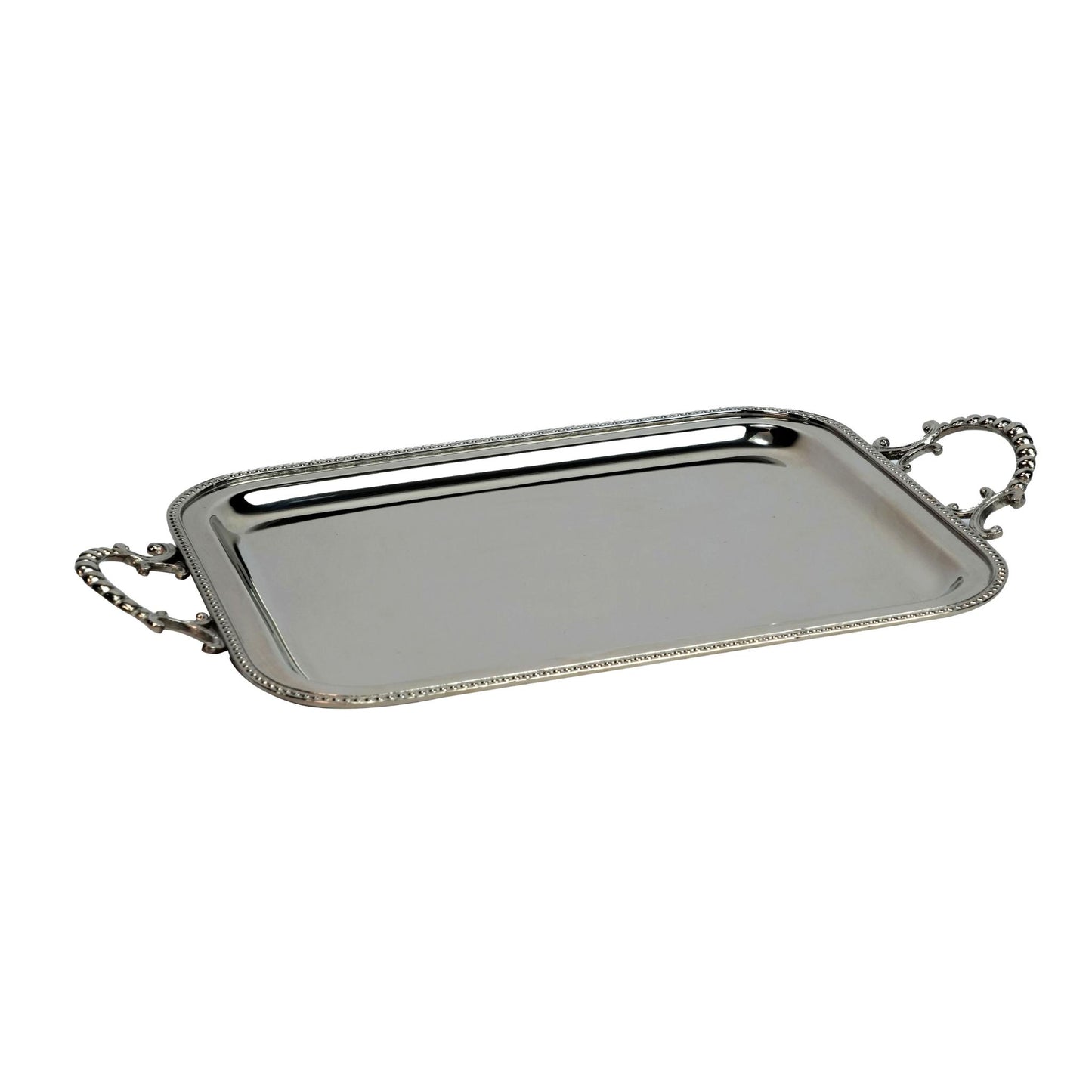 TRAY WITH HABLA  DOTTED DESIGN / CHROME FINISH