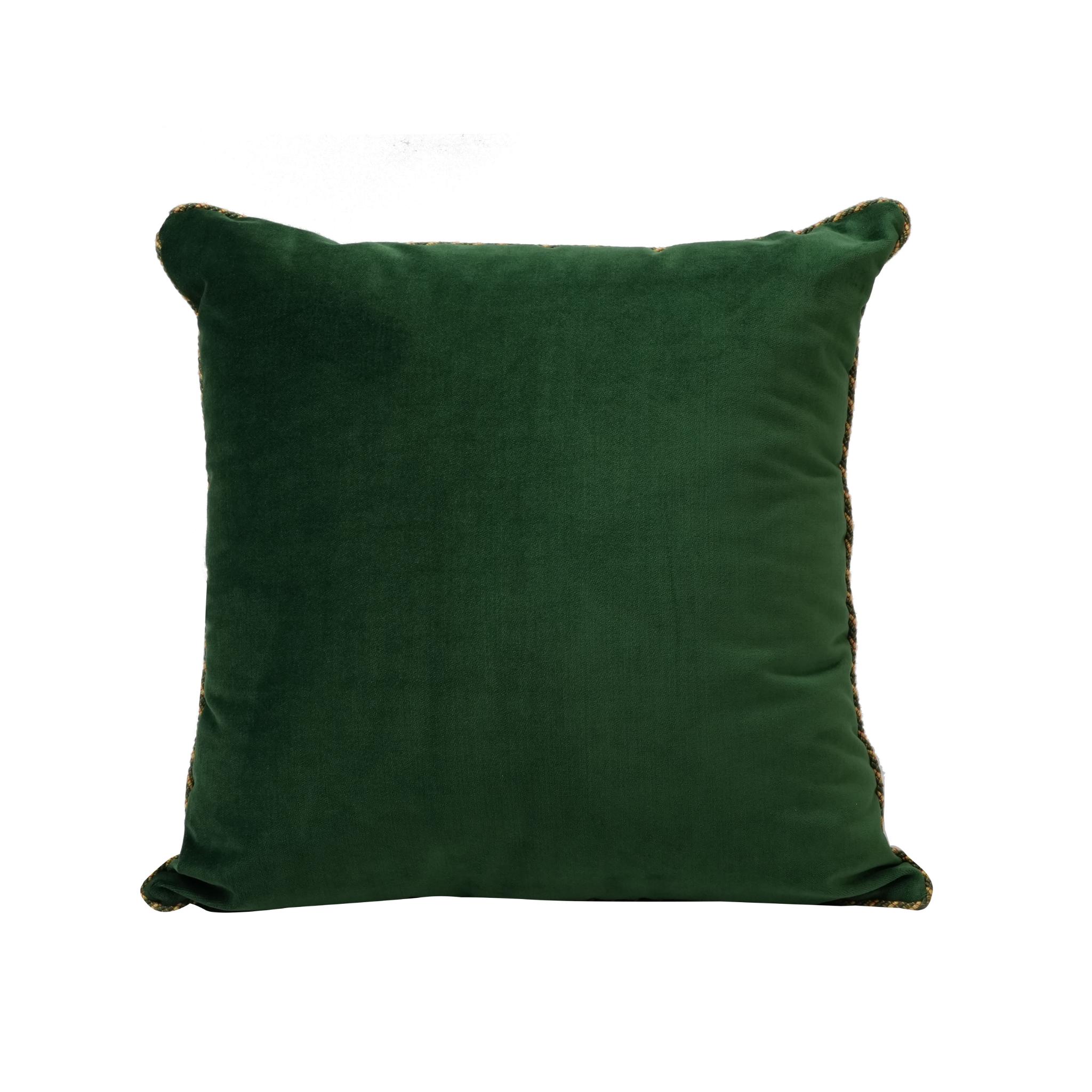 CUSHION VELOUR DARK GREEN