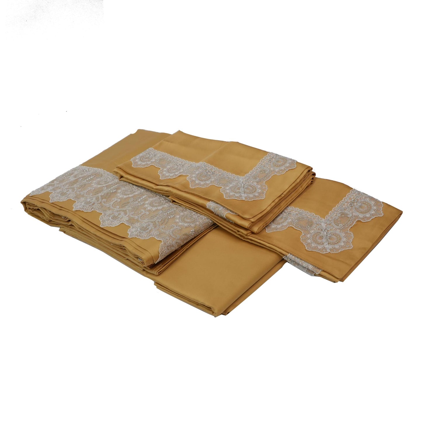 SHEET SET AMALFI GOLD WITH LACE