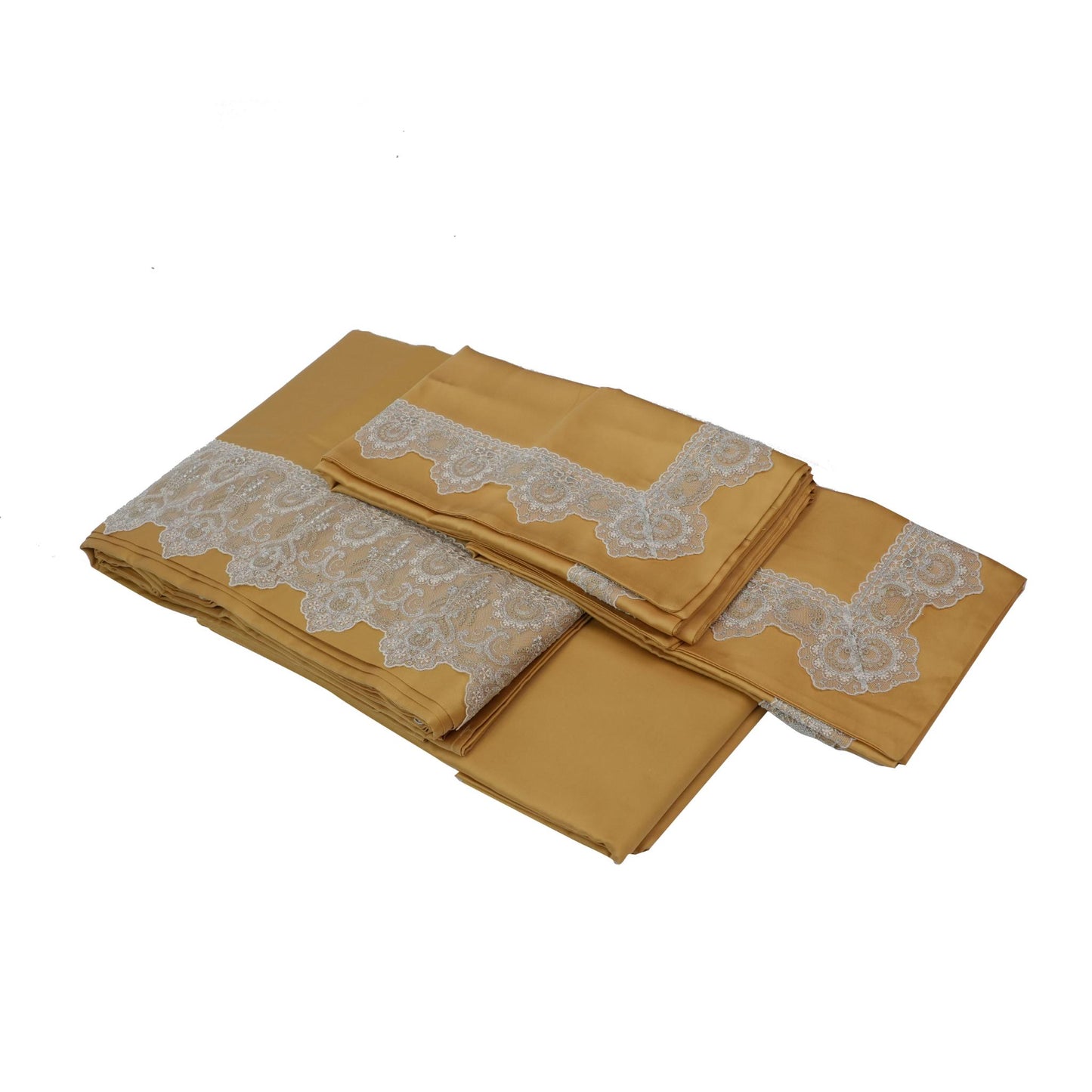 SHEET SET AMALFI GOLD WITH LACE