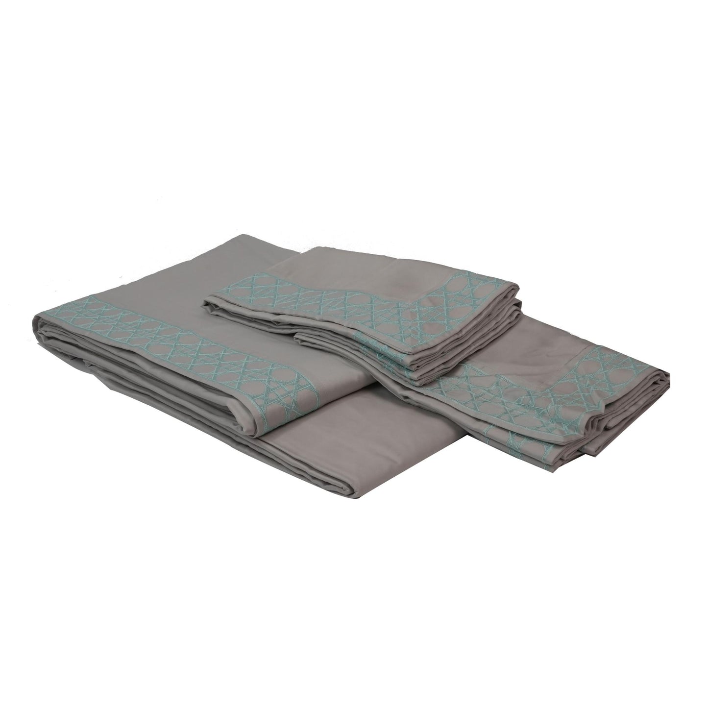 SHEET SET VIENNA  SILVER & TURQUOISE