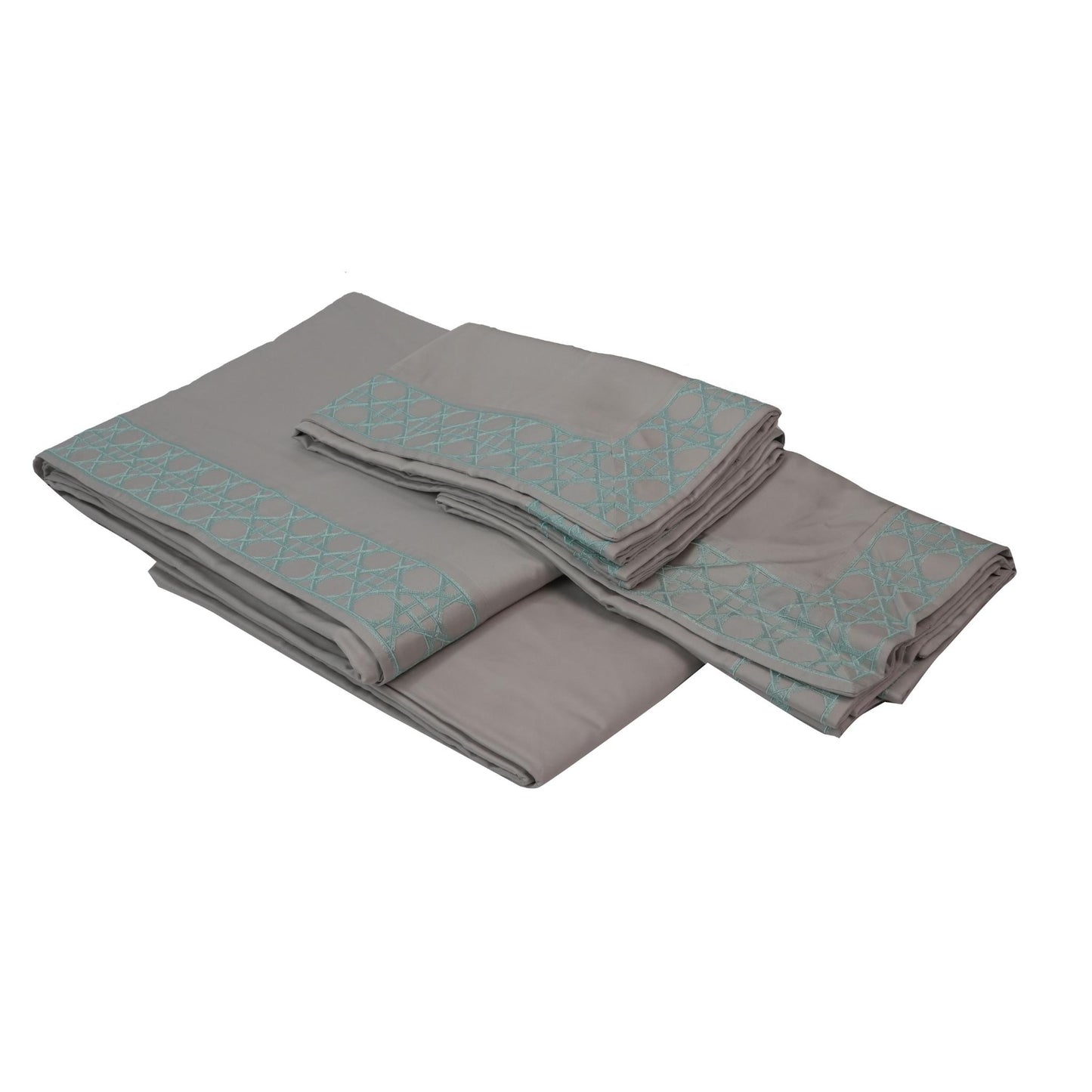 SHEET SET VIENNA  SILVER & TURQUOISE