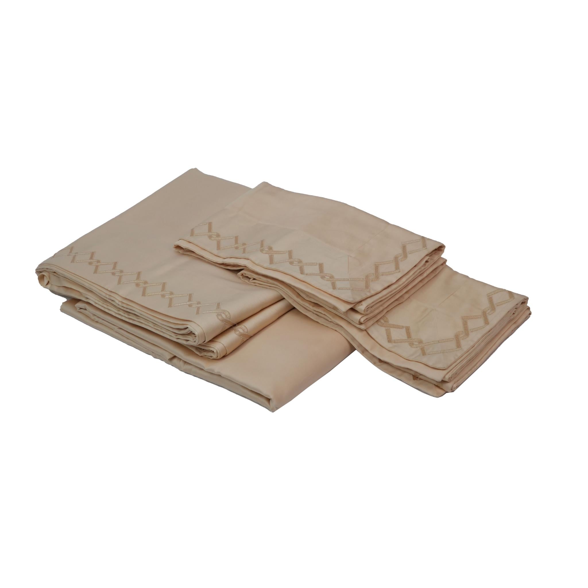 SHEET SET  SORRENTO BEIGE WITH  GOLD