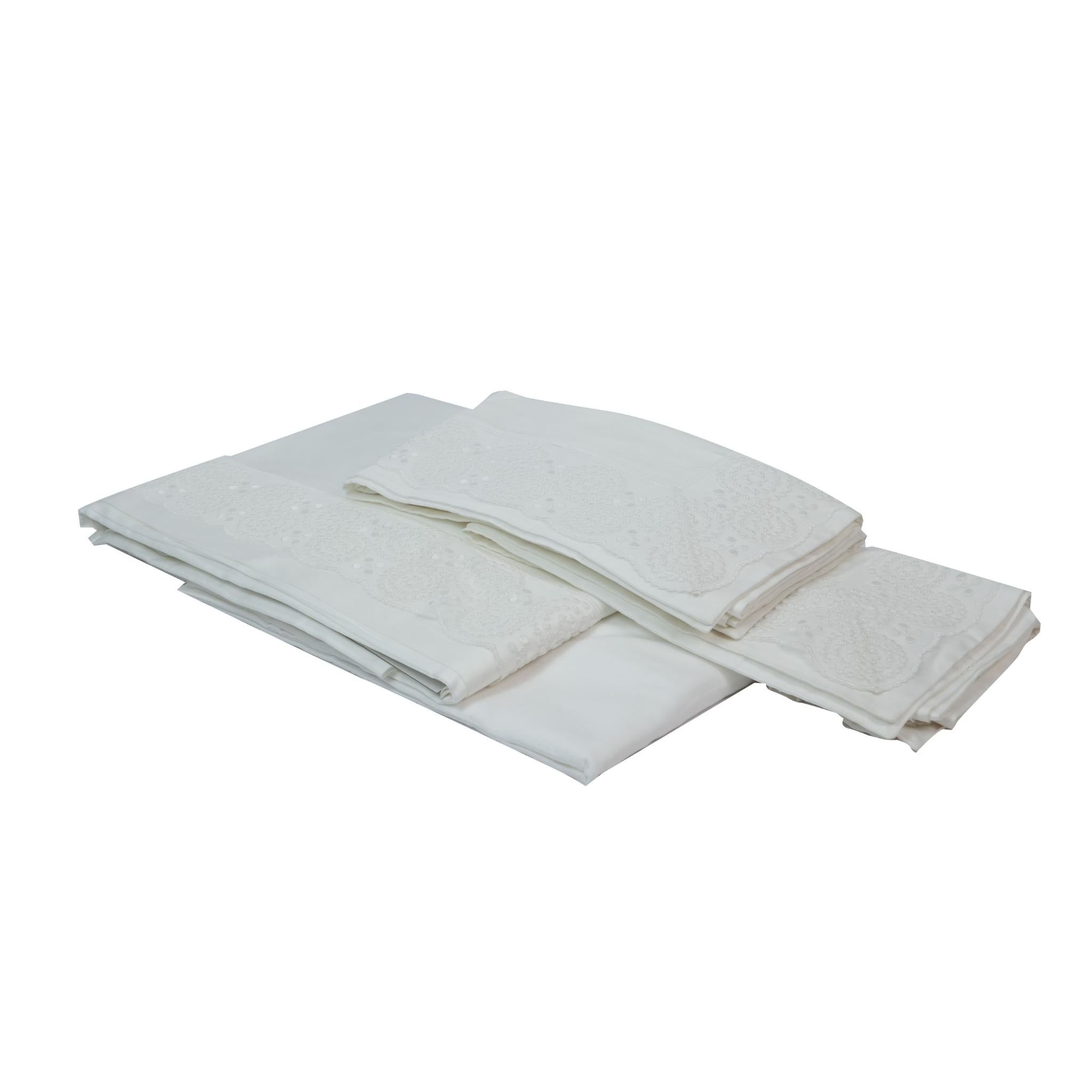 SHEET SET MURANO WHITE  WITH LACE
