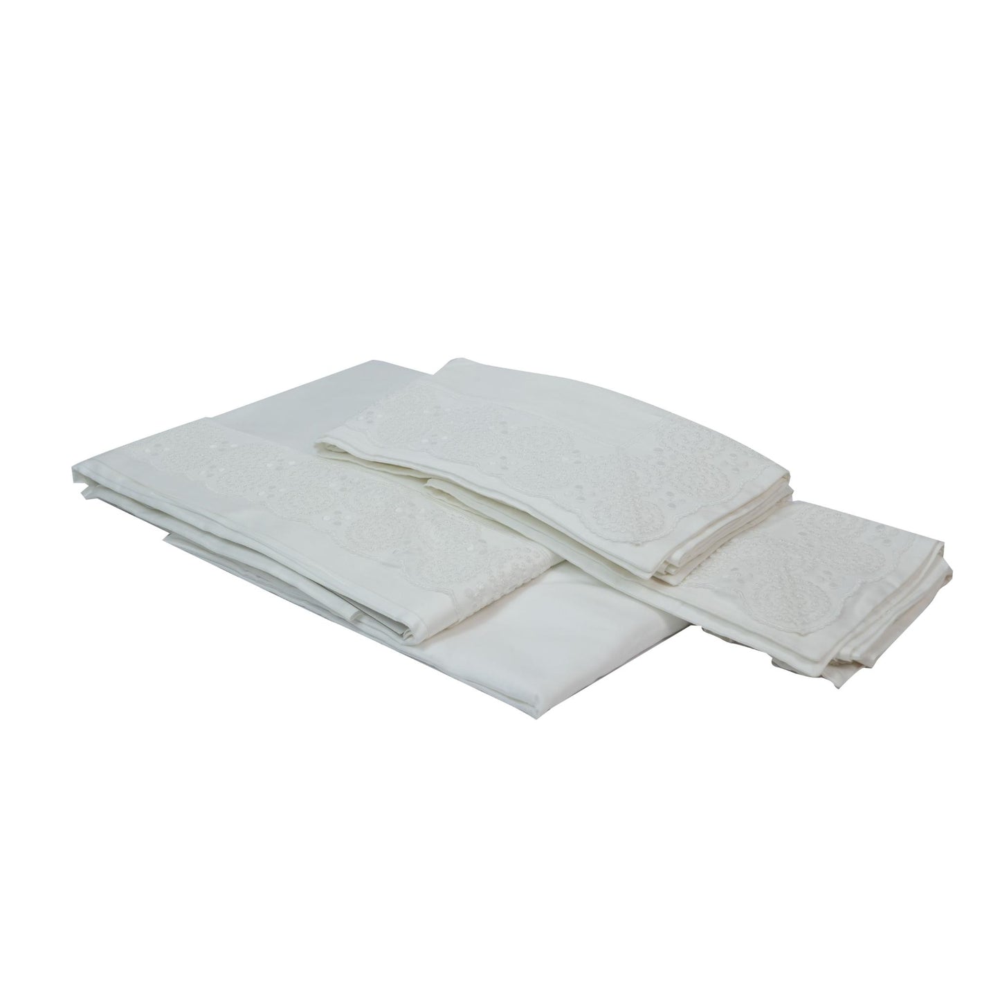 SHEET SET MURANO WHITE  WITH LACE