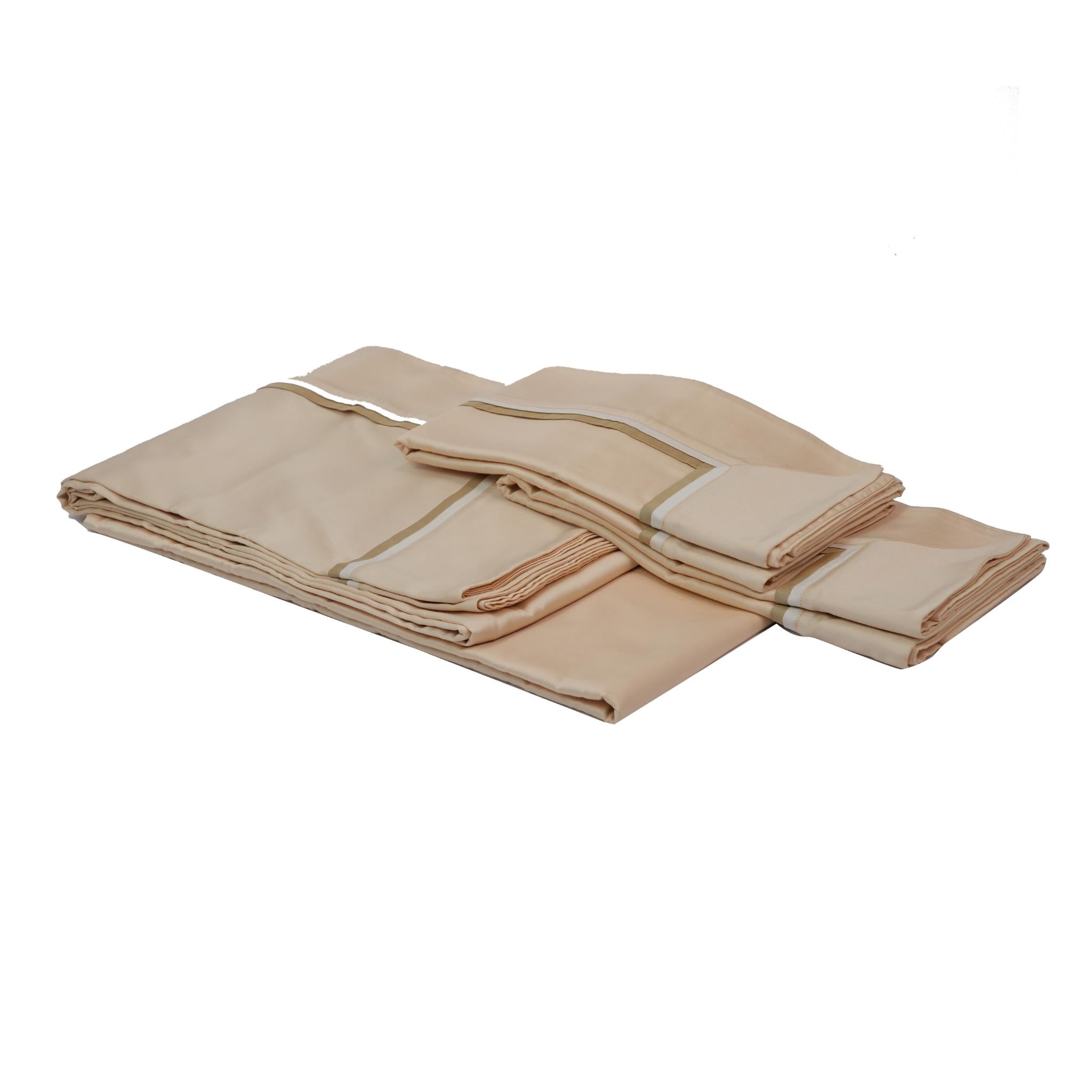 SHEET SET DOLCEVITA BEIGE WITH DOUBLE  LINES