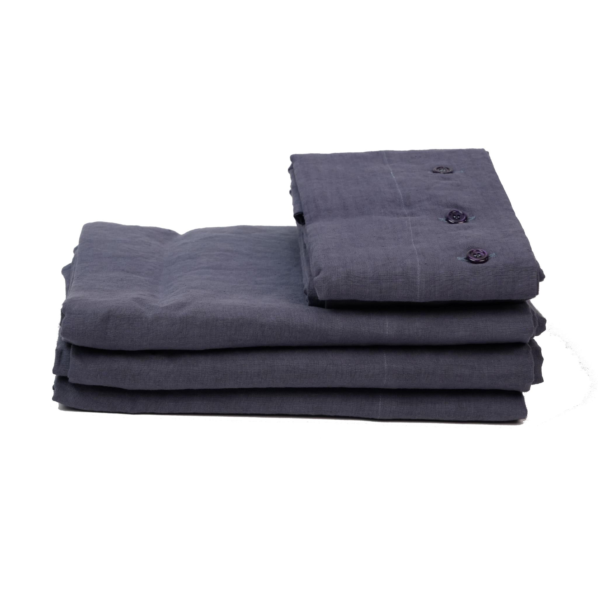 FLAT SHEET LINEN NAVY BLUE
