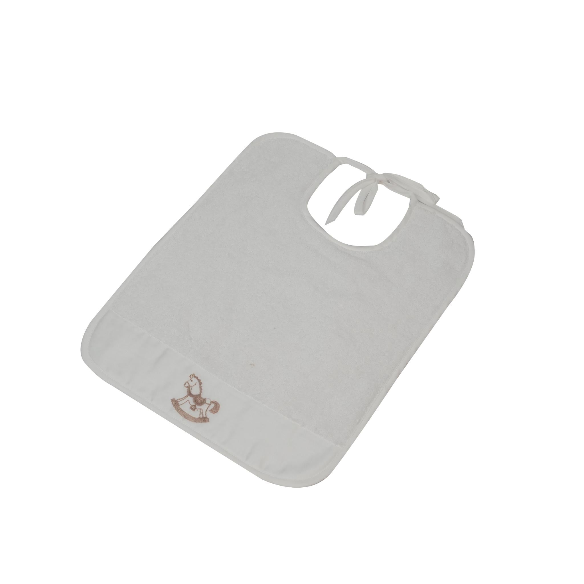BABY BIB HORSE WHITE