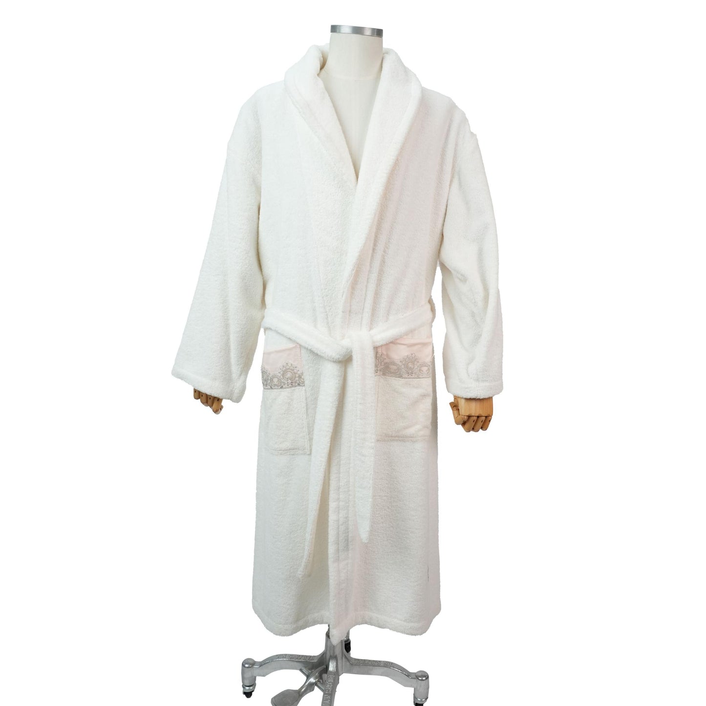 BATHROBE FOR WOMEN AMALFI OFF WHITE / PINK
