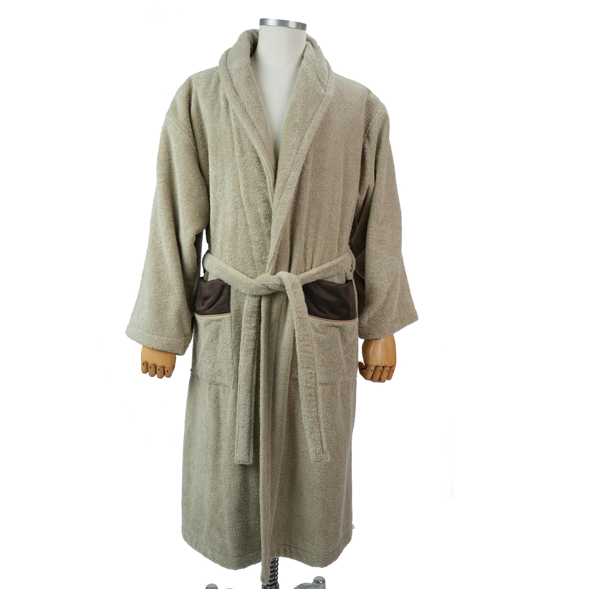BATHROBE FOR MAN GARDEN  DESIGN DARK BROWN
