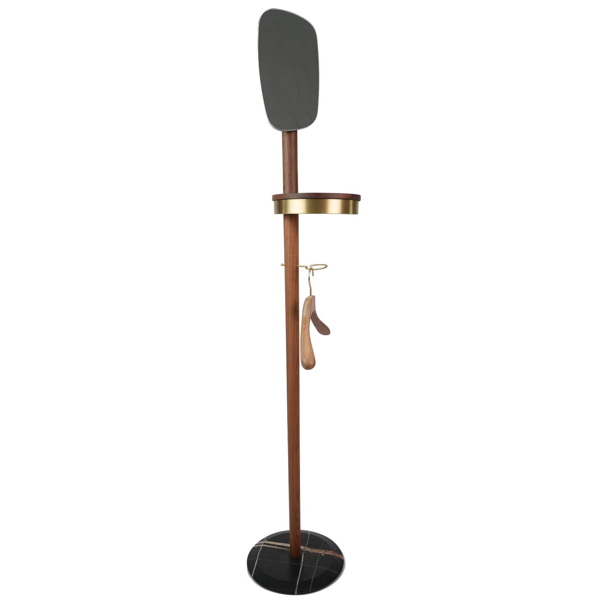 MODERN COAT RACK VALET STAND GOLD