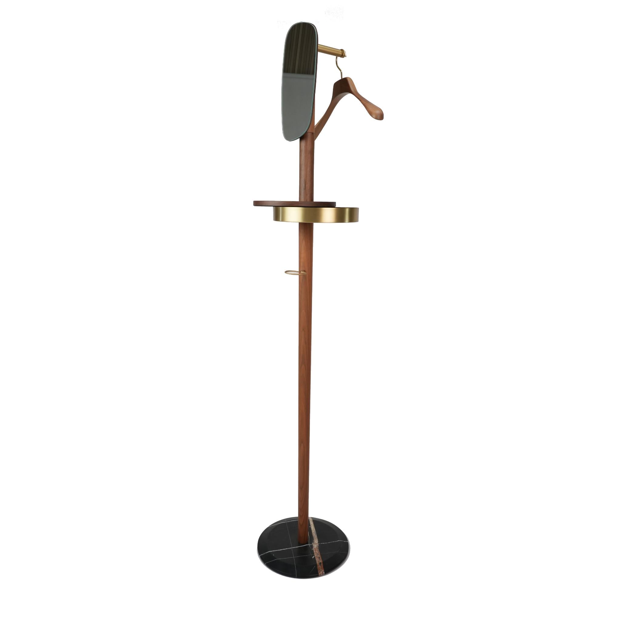 MODERN COAT RACK VALET STAND GOLD