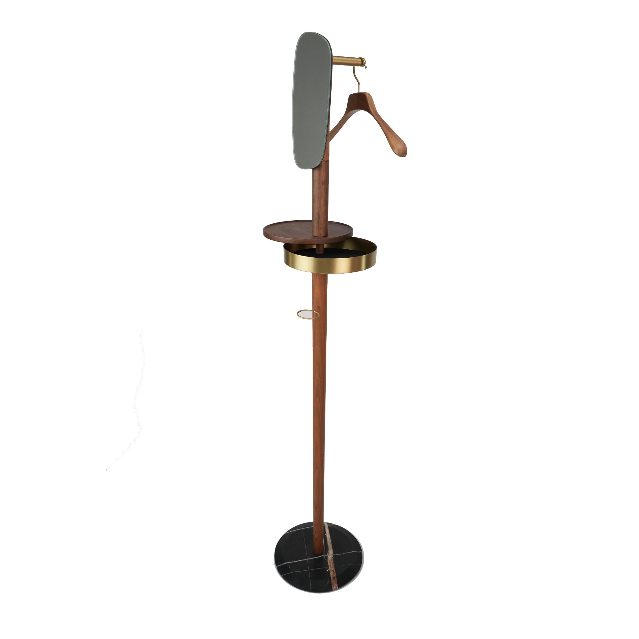 MODERN COAT RACK VALET STAND GOLD