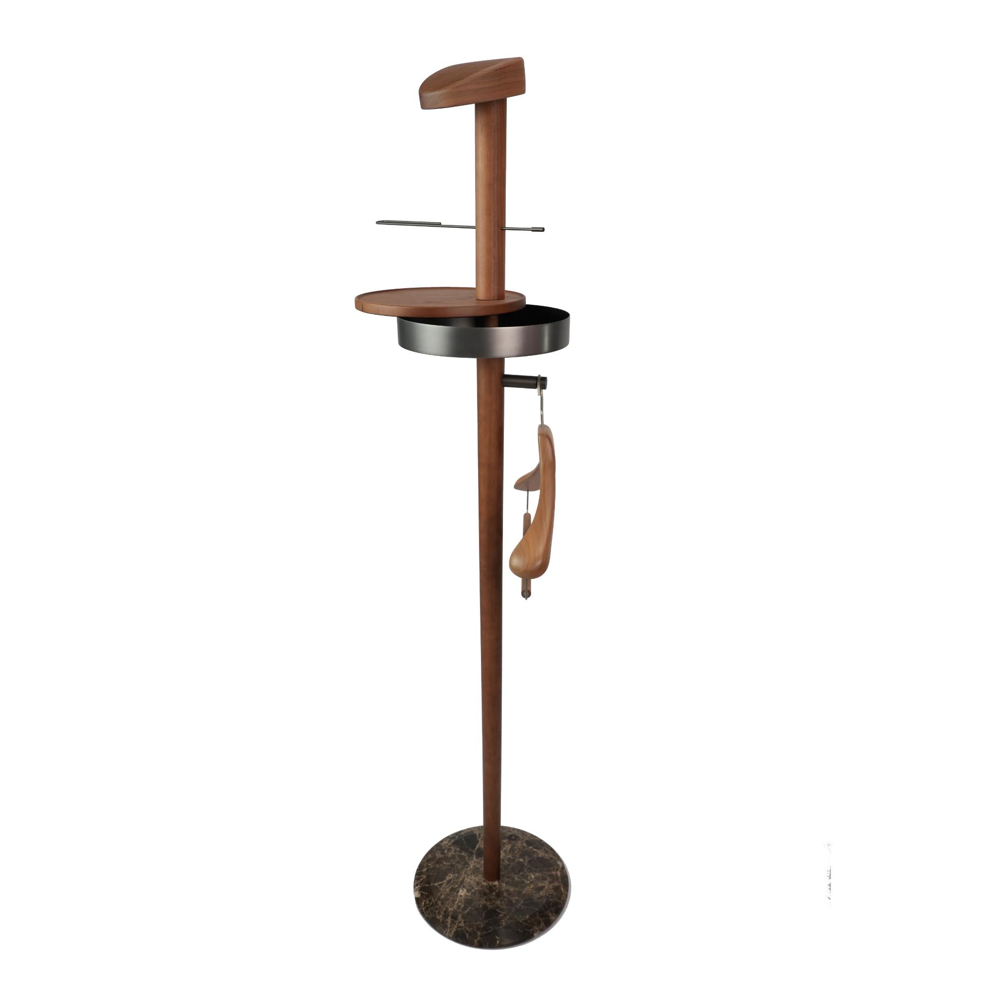 MORDERN COAT STAND WITH CONTOUR HANGER / TIE BAR BLACK