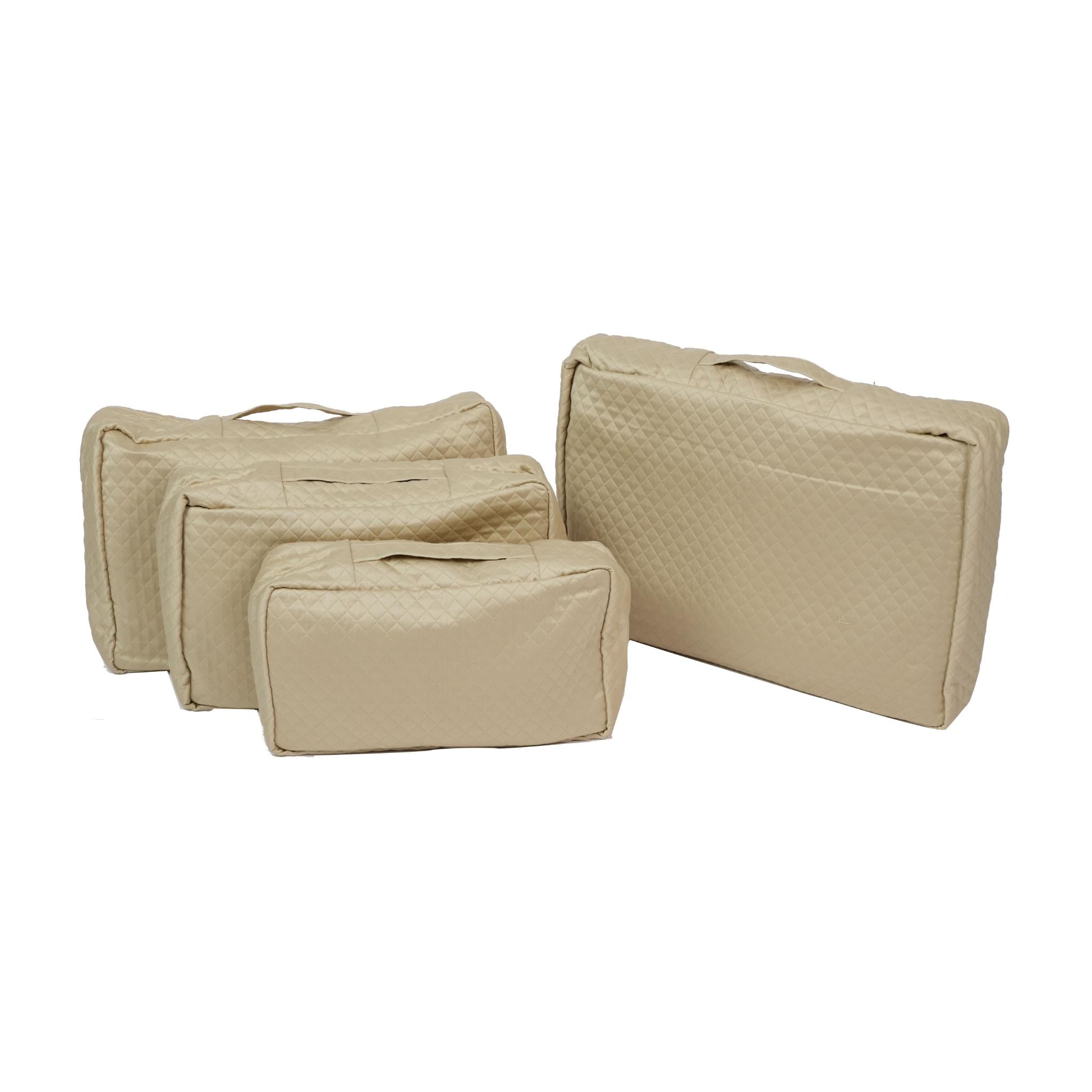 TRAVEL BAGS BEIGE  ( SET OF 4 PCS )