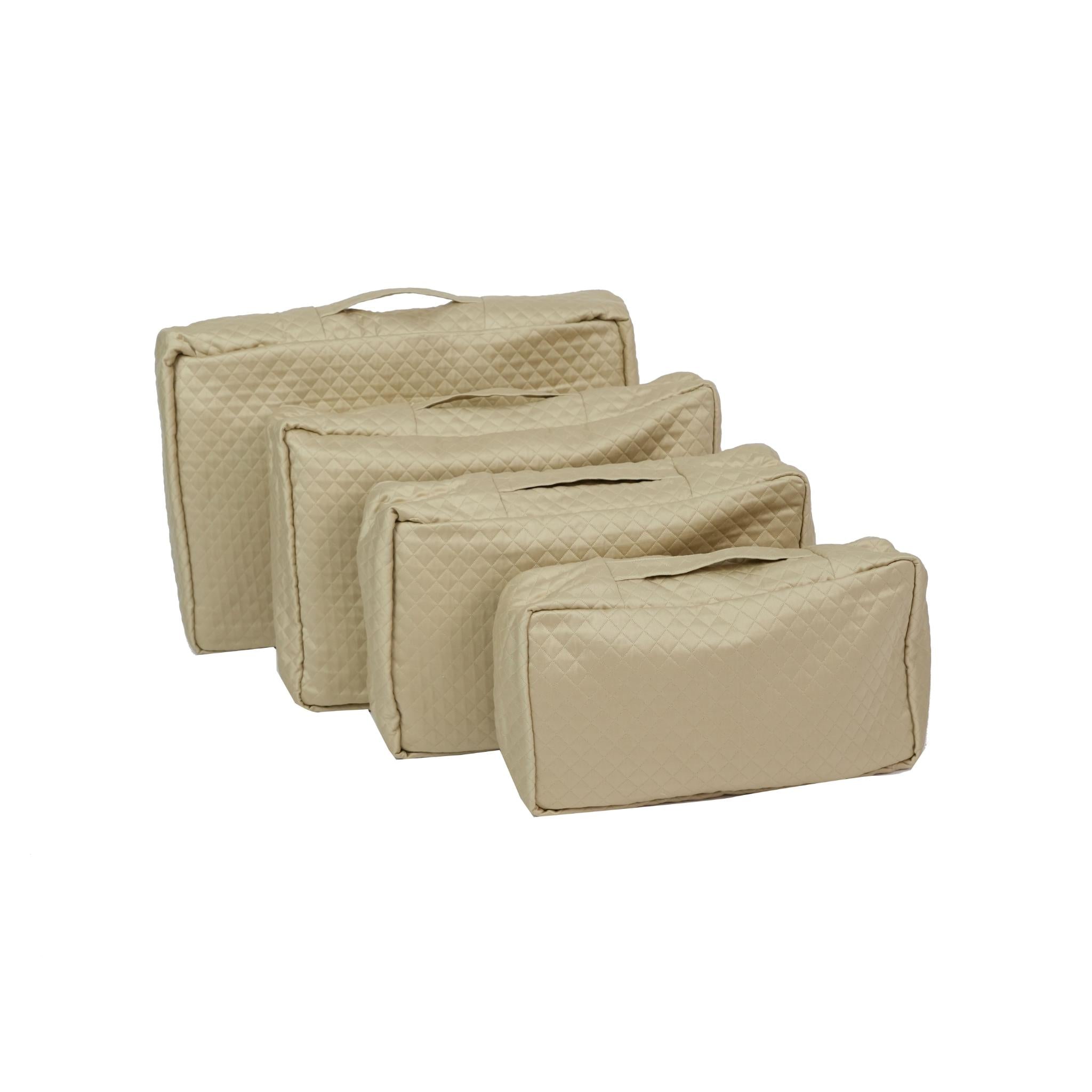 TRAVEL BAGS BEIGE  ( SET OF 4 PCS )