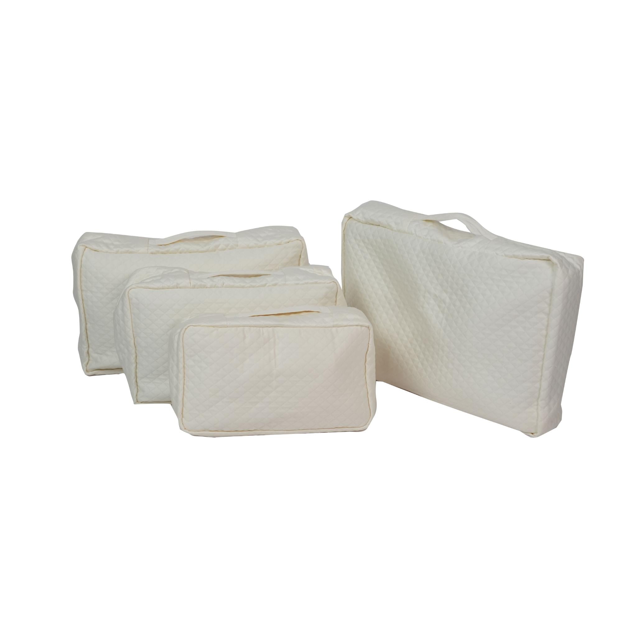 TRAVEL BAGS WHITE  ( SET OF 4 PCS )