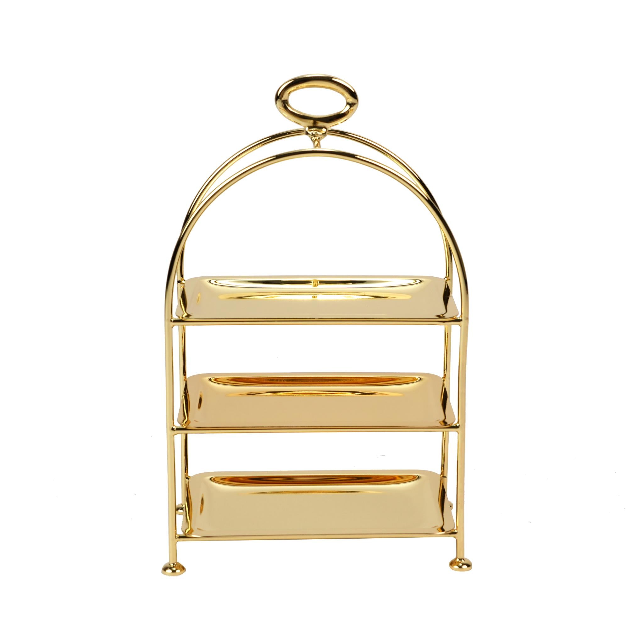 AFTERNOON TEA STAND 3 LAYERS / GOLD PLATED