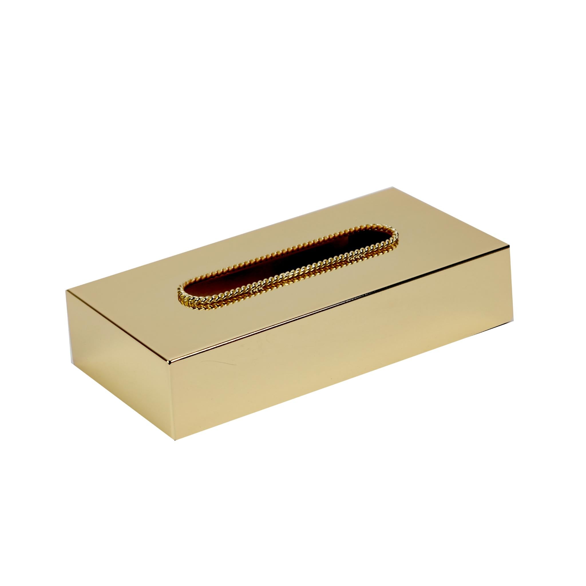 KLEENEX BOX  WITH S2 DECOR DESIGN / GOLD  PLATED