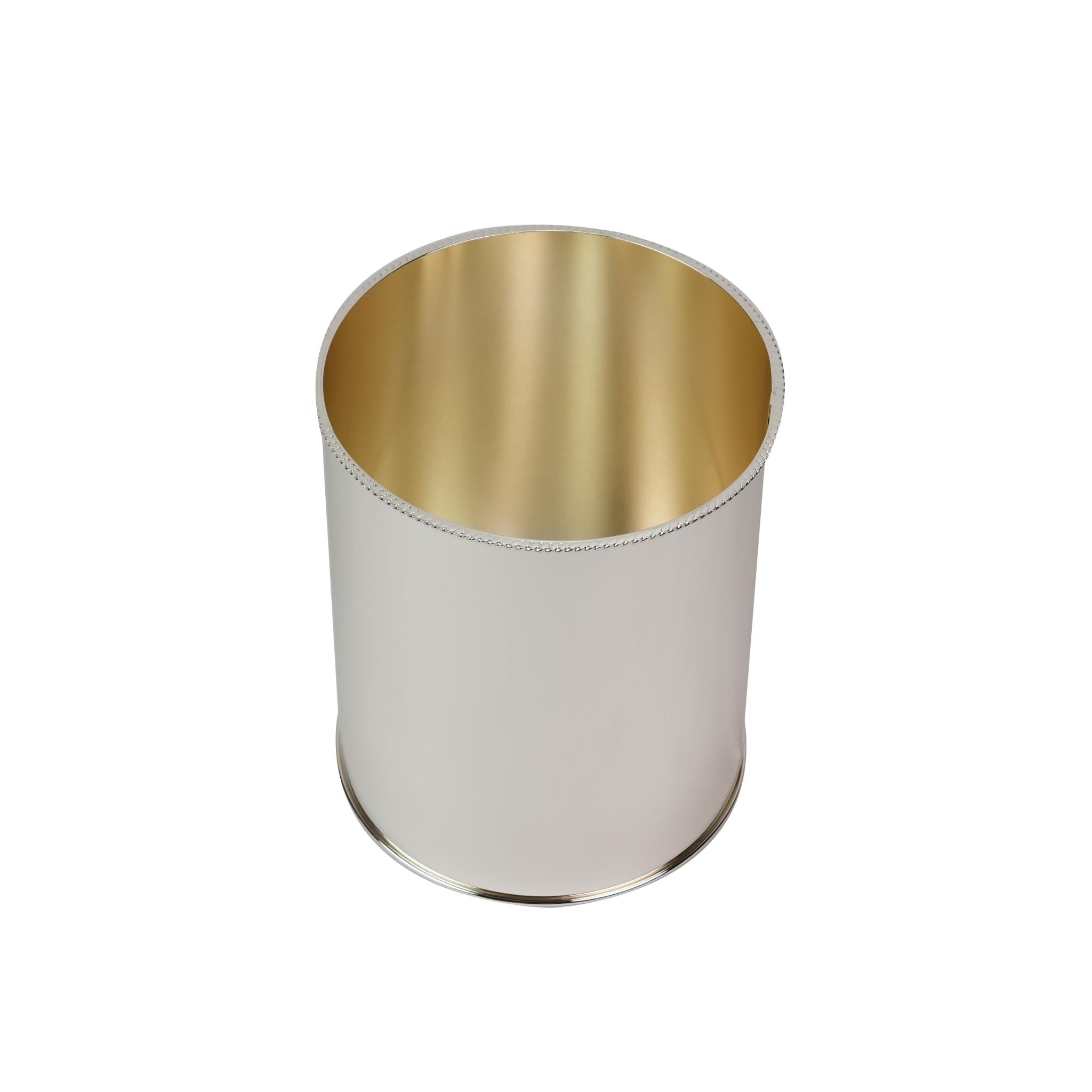 TRASH BIN ,  S2 DECOR DESIGN / SILVER  PLATED