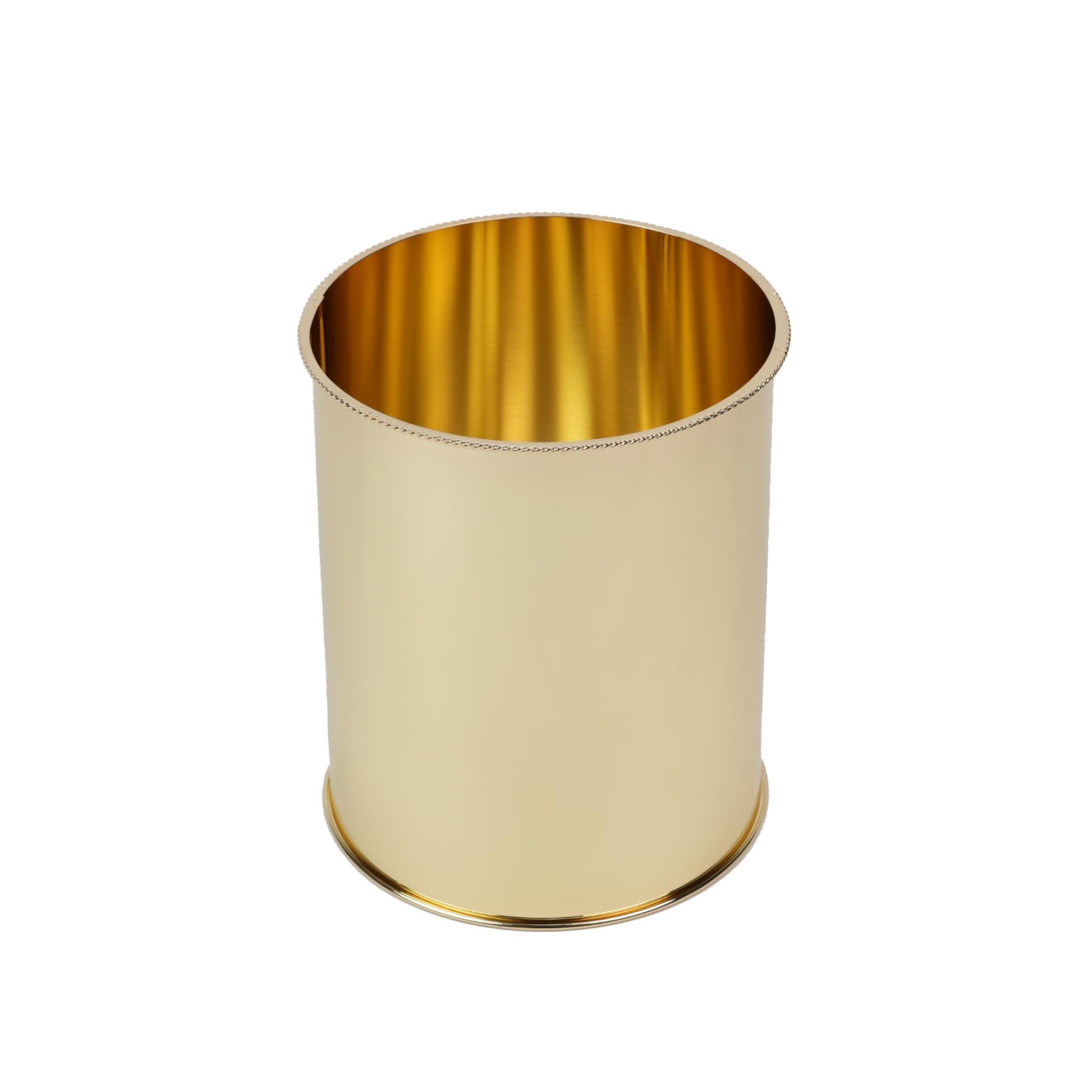 TRASH BIN .  S2 DECOR DESIGN  / GOLD PLATED