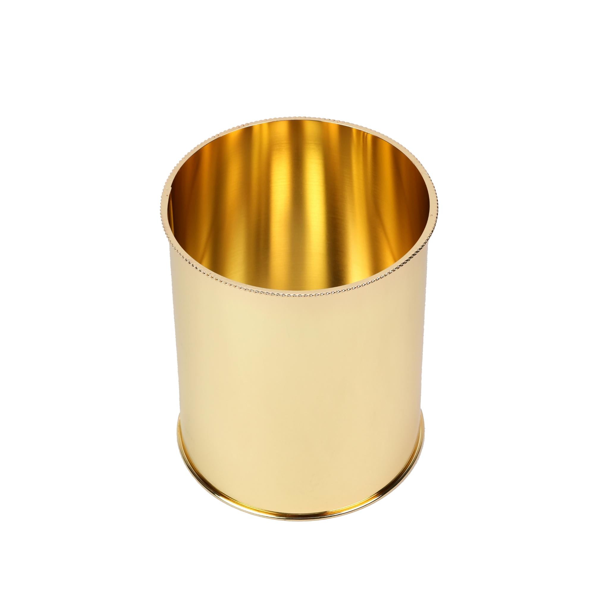 TRASH BIN .  S2 DECOR DESIGN  / GOLD PLATED